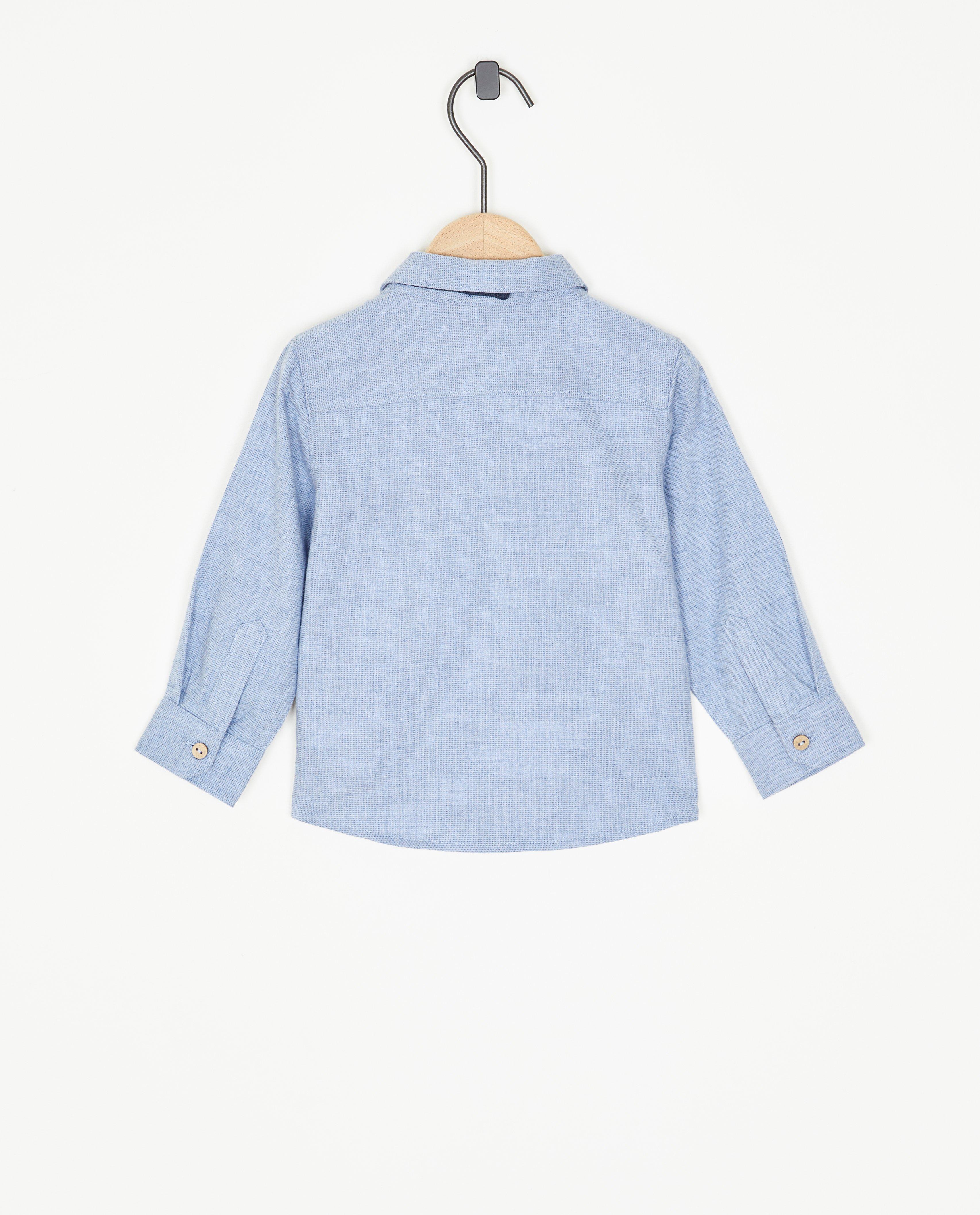 Chemises - Chemise bleue avec un nœud tricoté