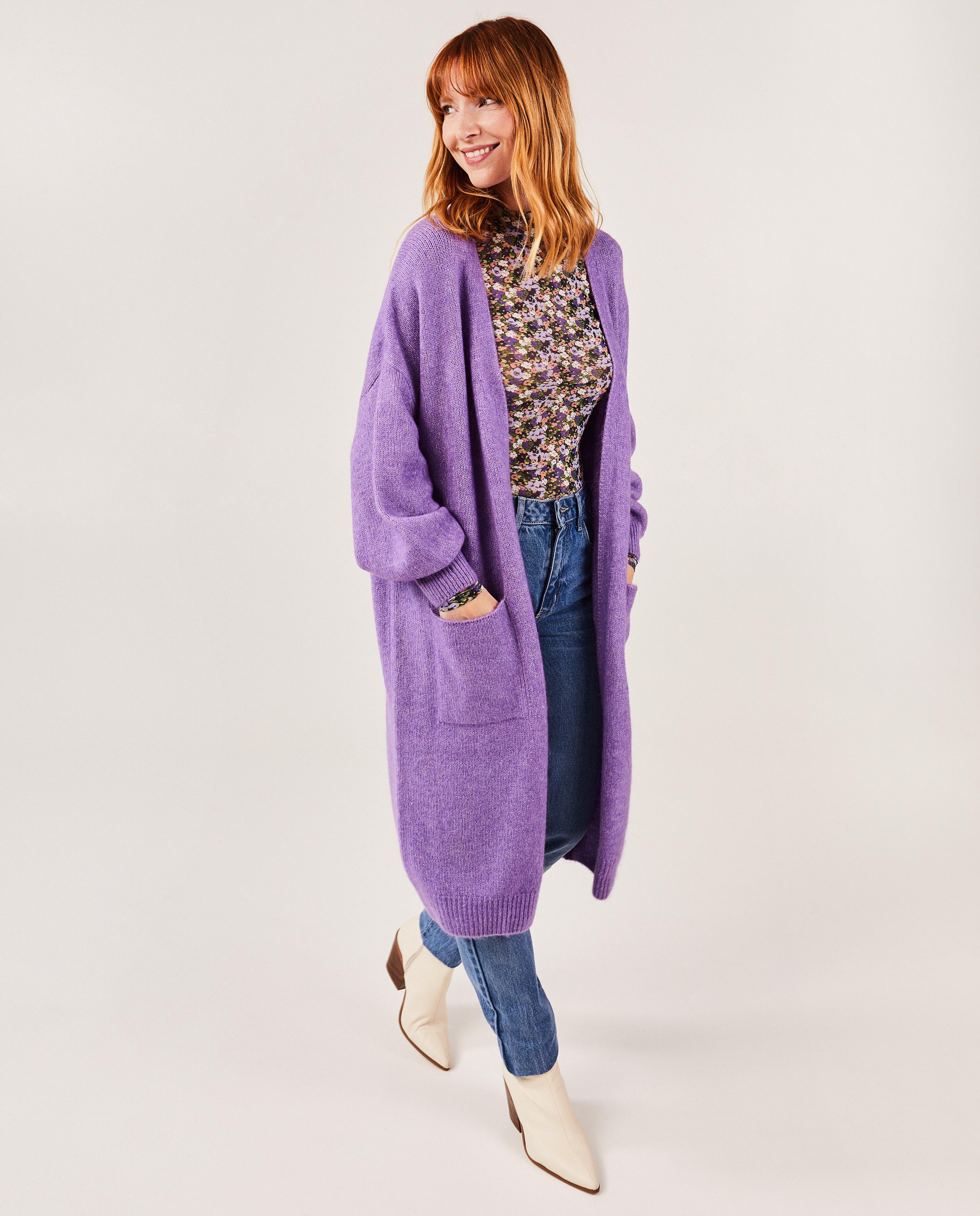 Paarse gebreide cardigan - null - Sora
