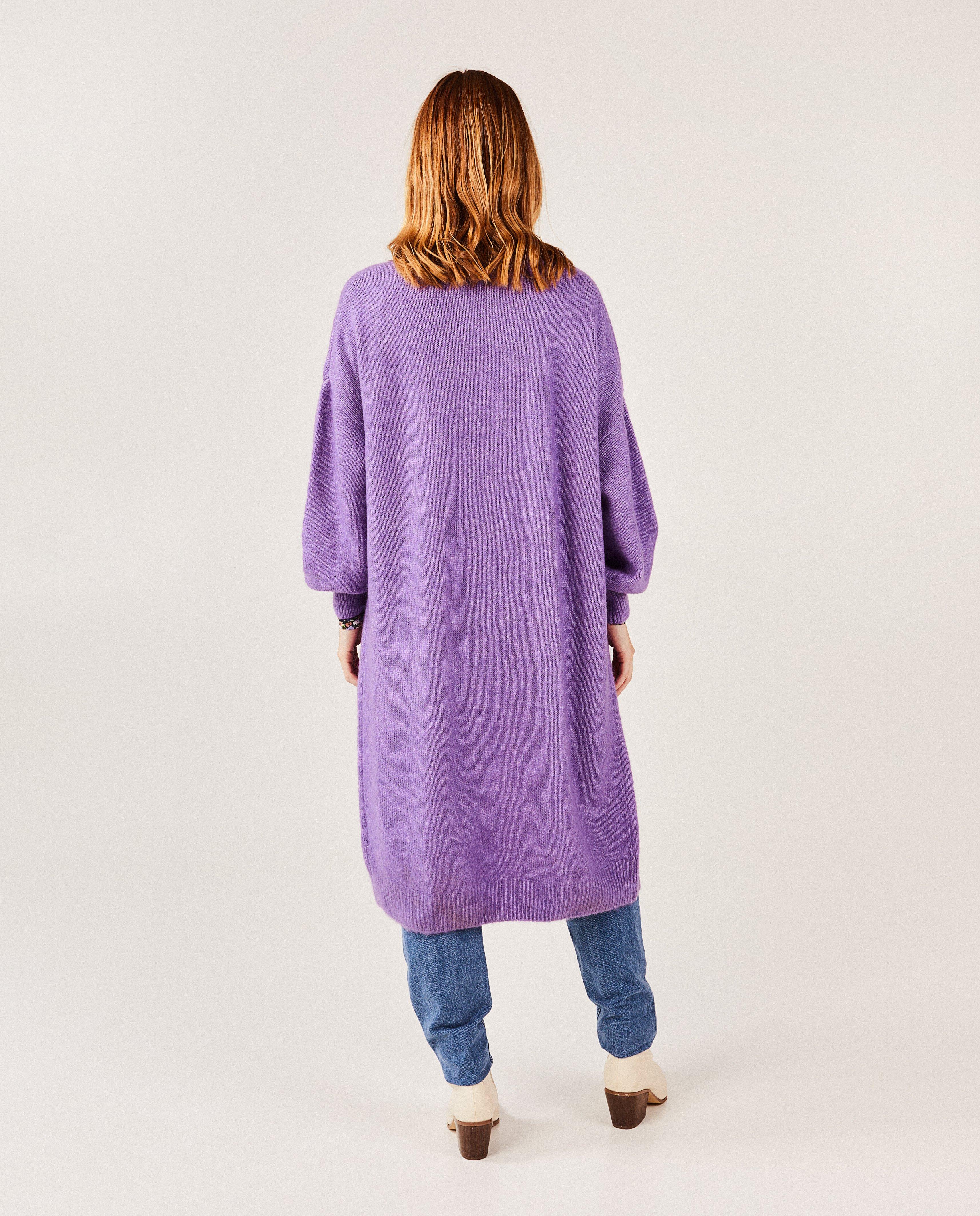 Cardigan - Paarse gebreide cardigan