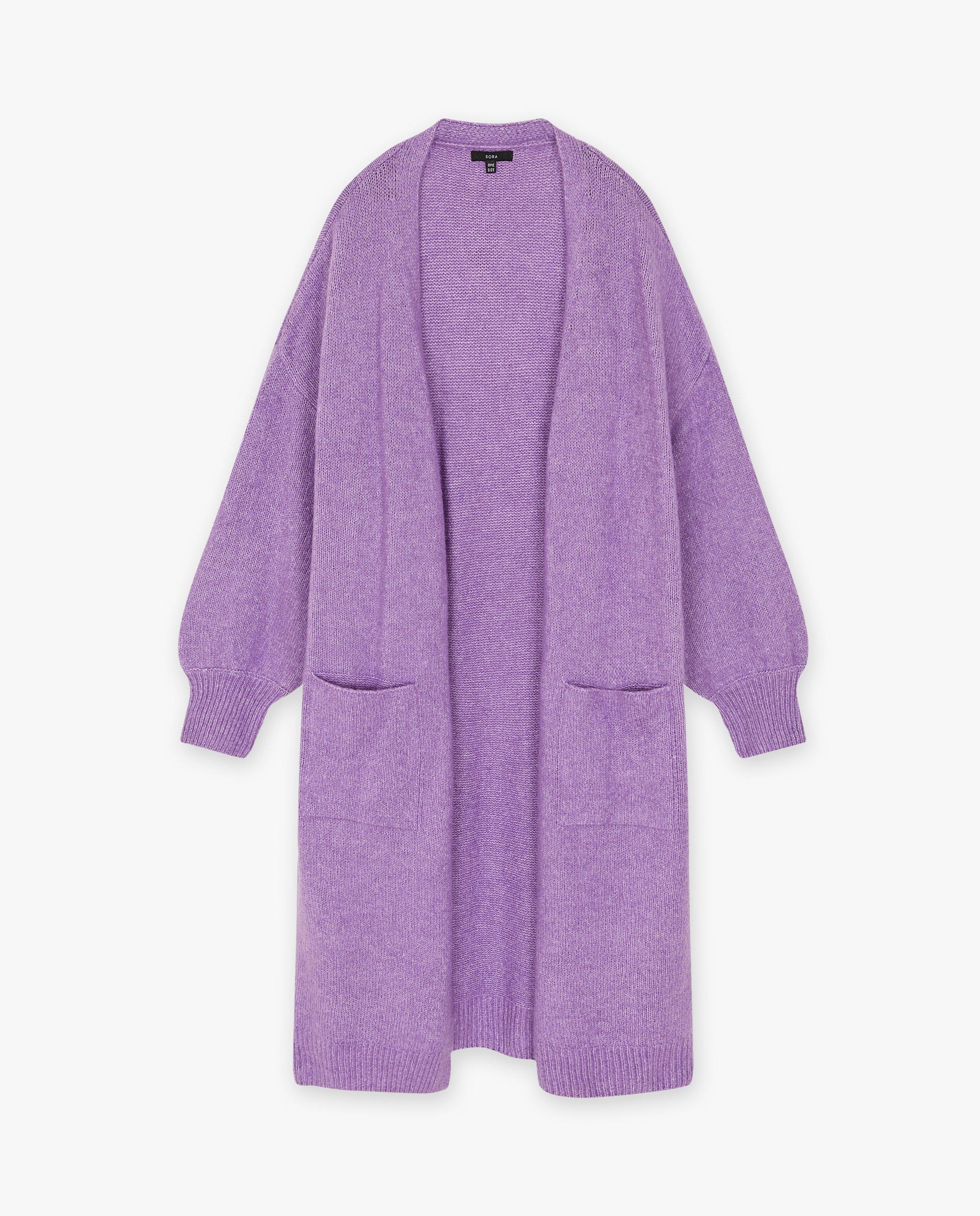 Cardigan - Paarse gebreide cardigan
