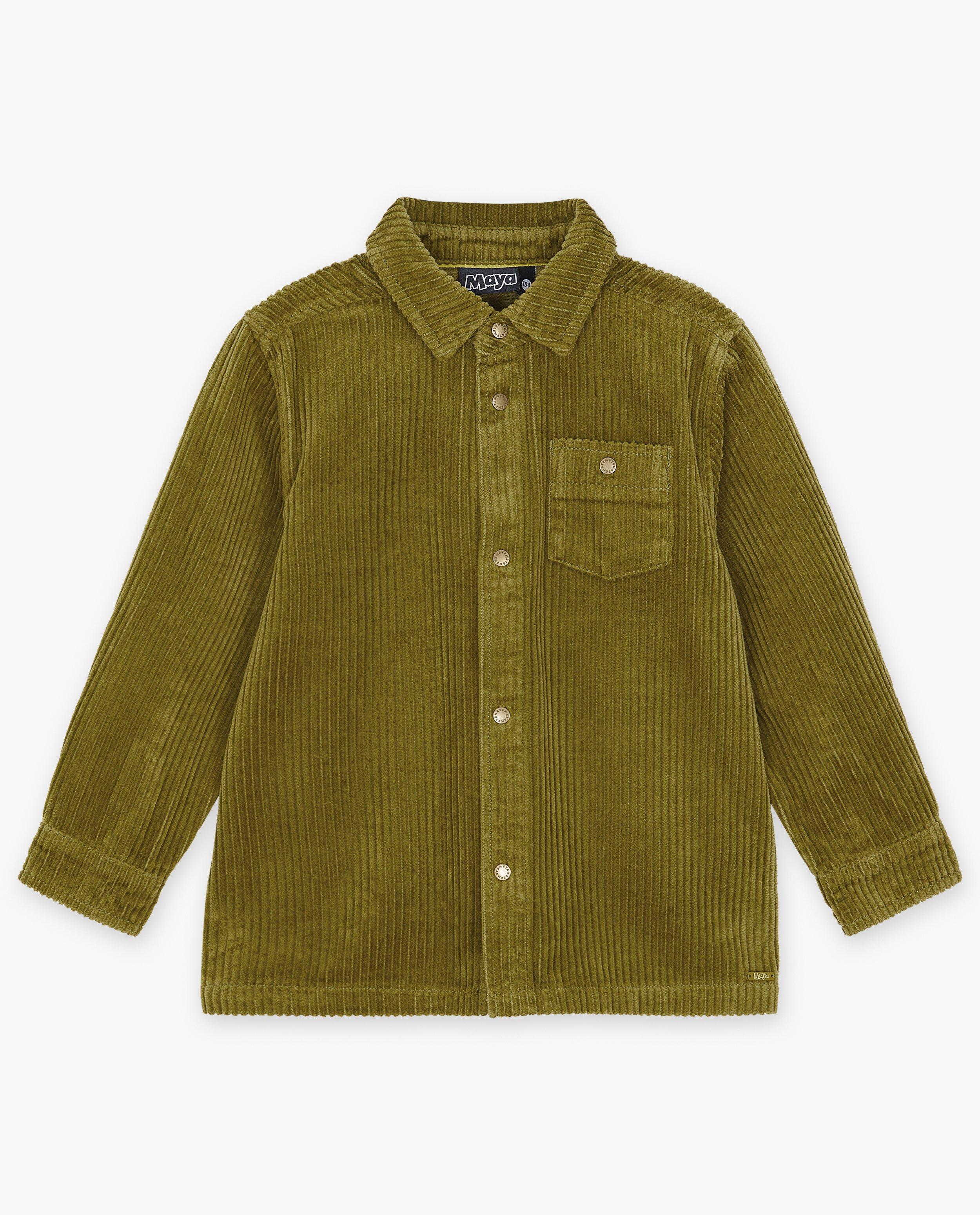 Chemises - Chemise verte en velours côtelé