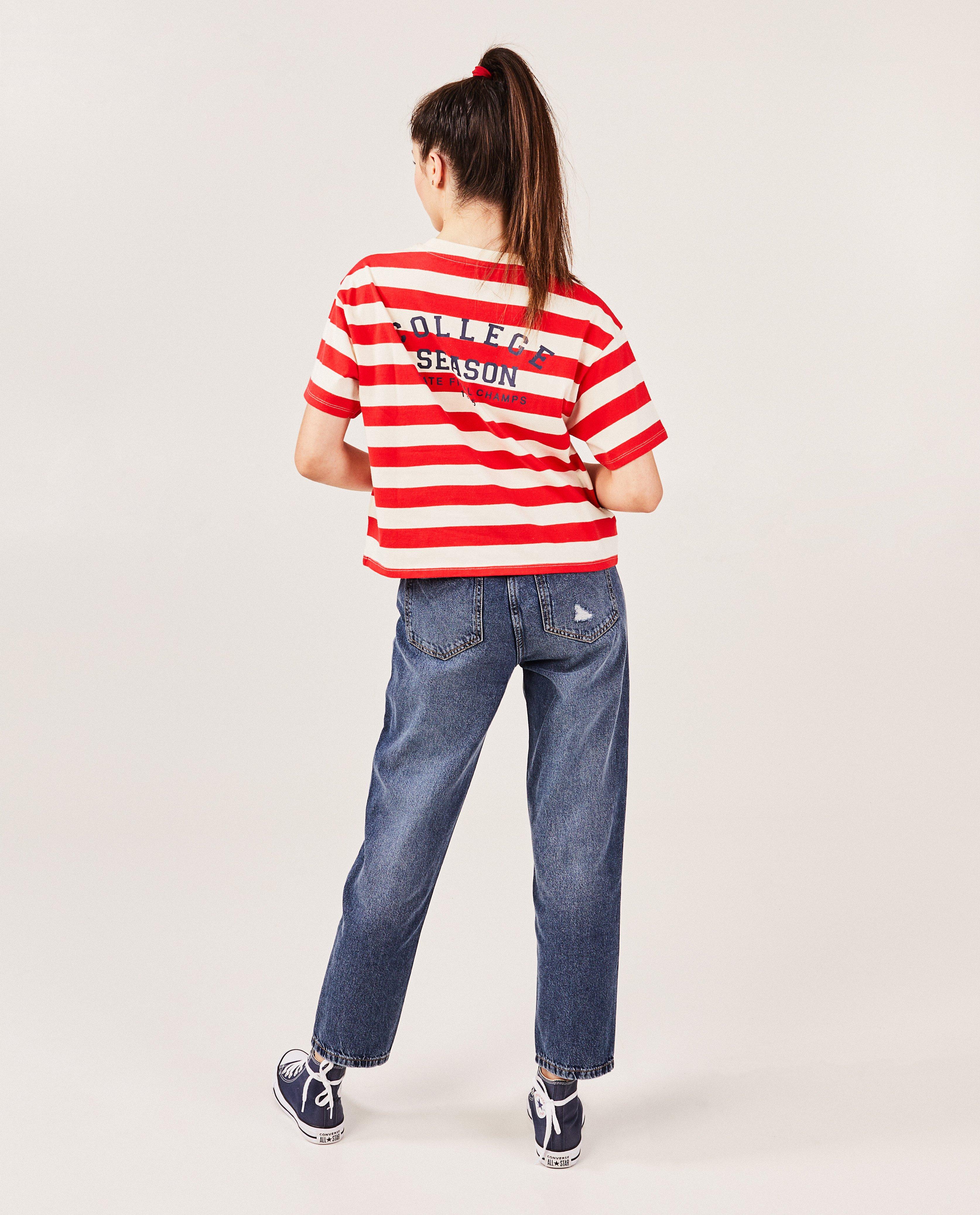Jeans - Jeans bleu, coupe mom