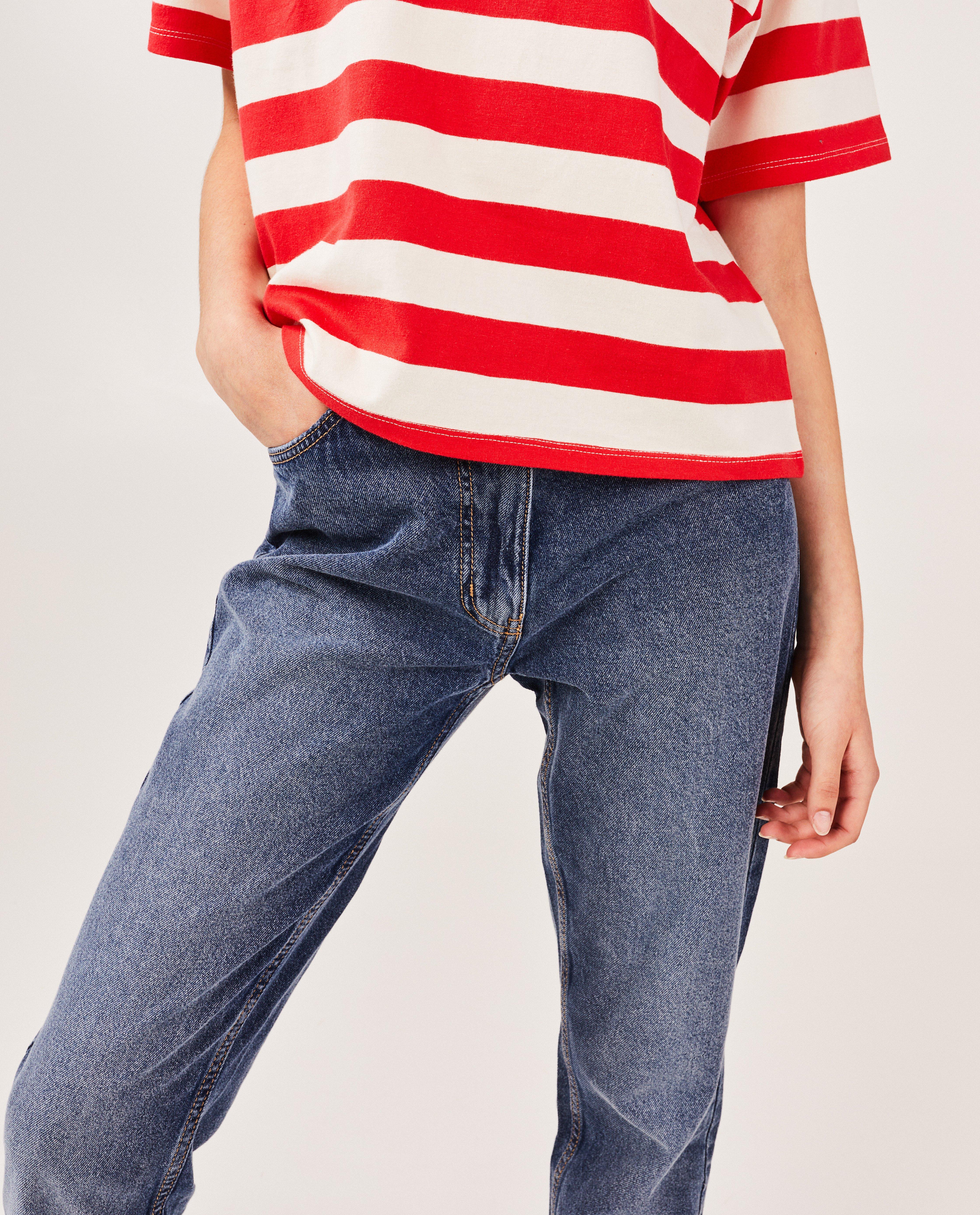 Jeans - Jeans bleu, coupe mom