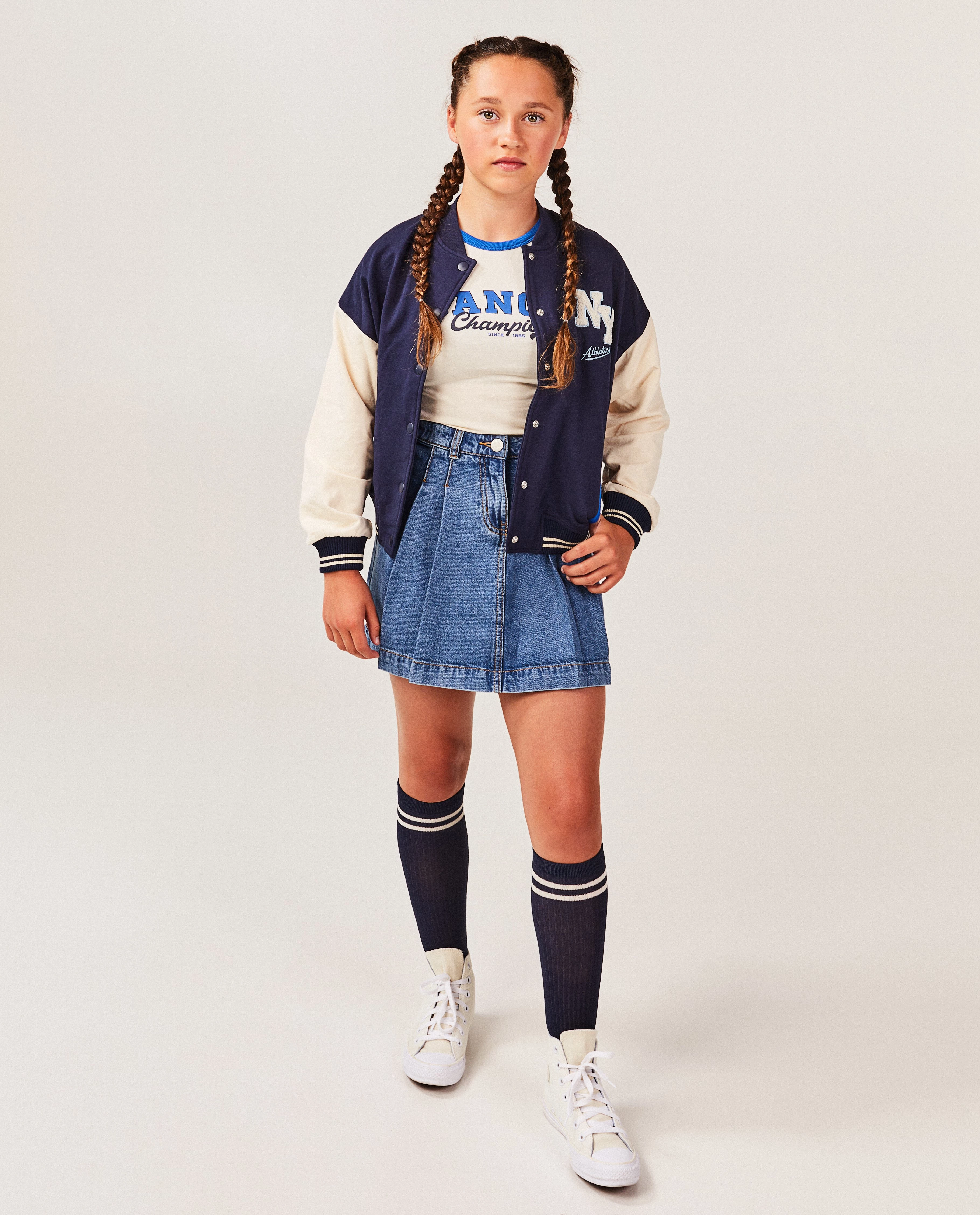 Jeansrok met plooien