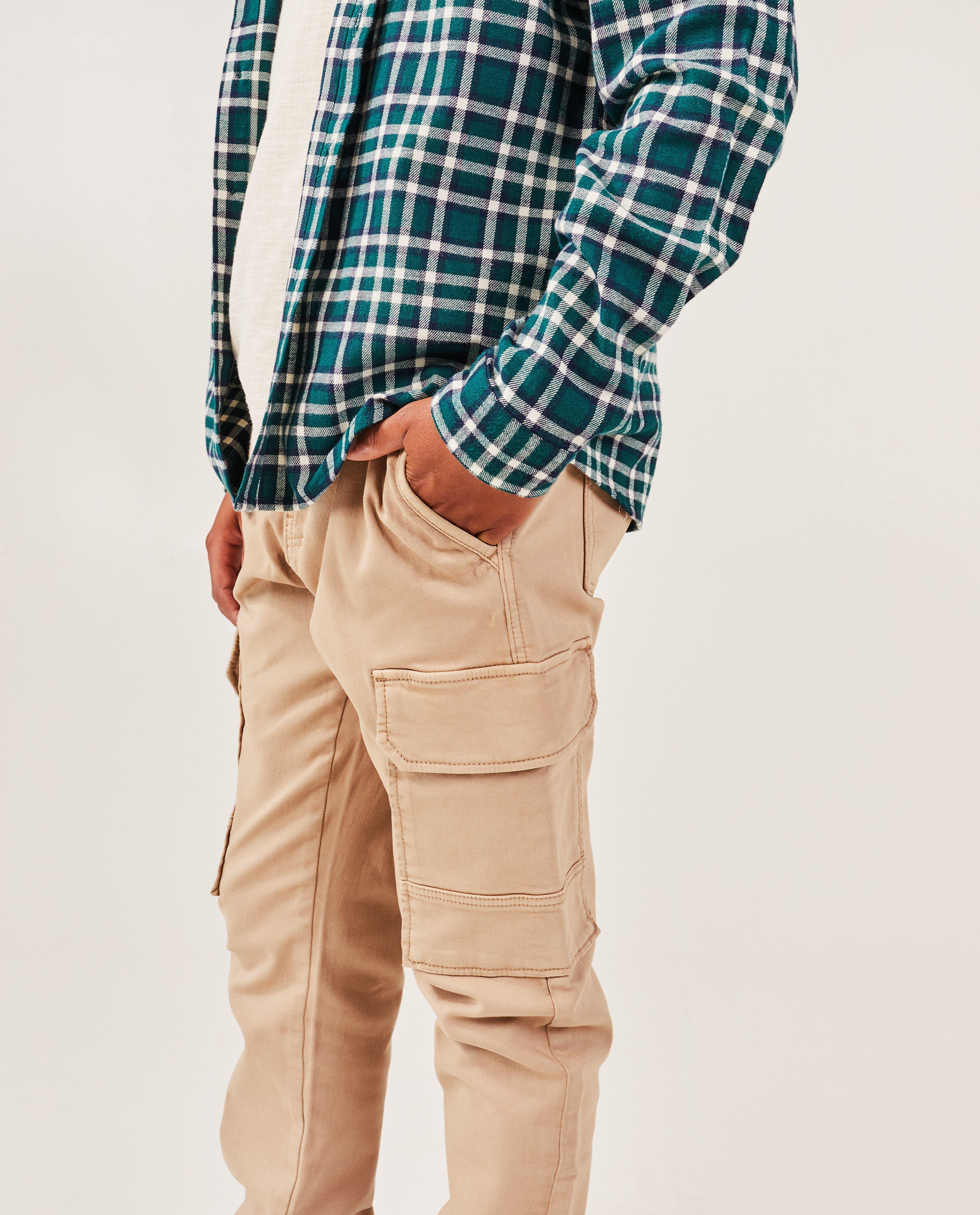 Pantalons - Pantalon beige, coupe cargo