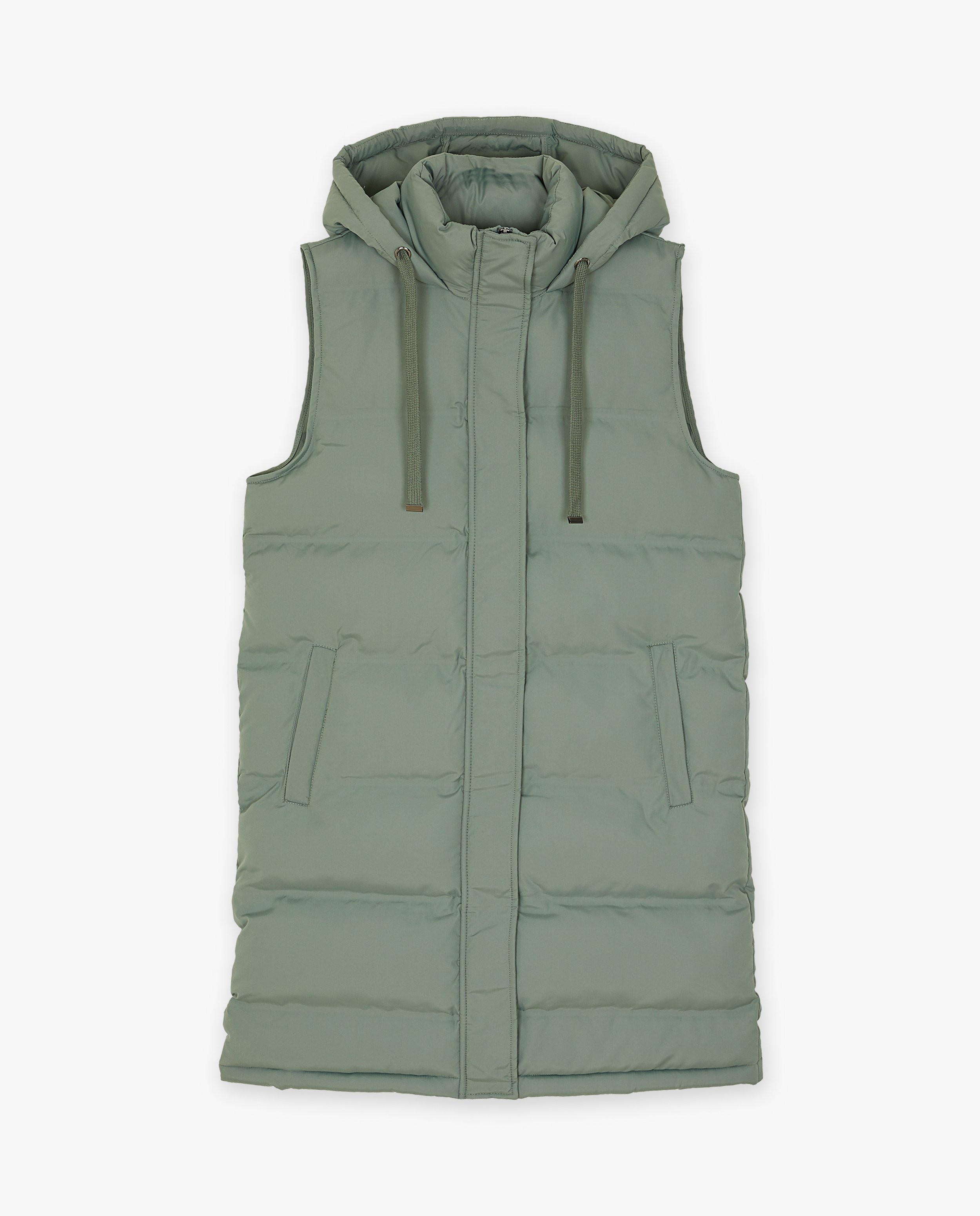 Long bodywarmer vert