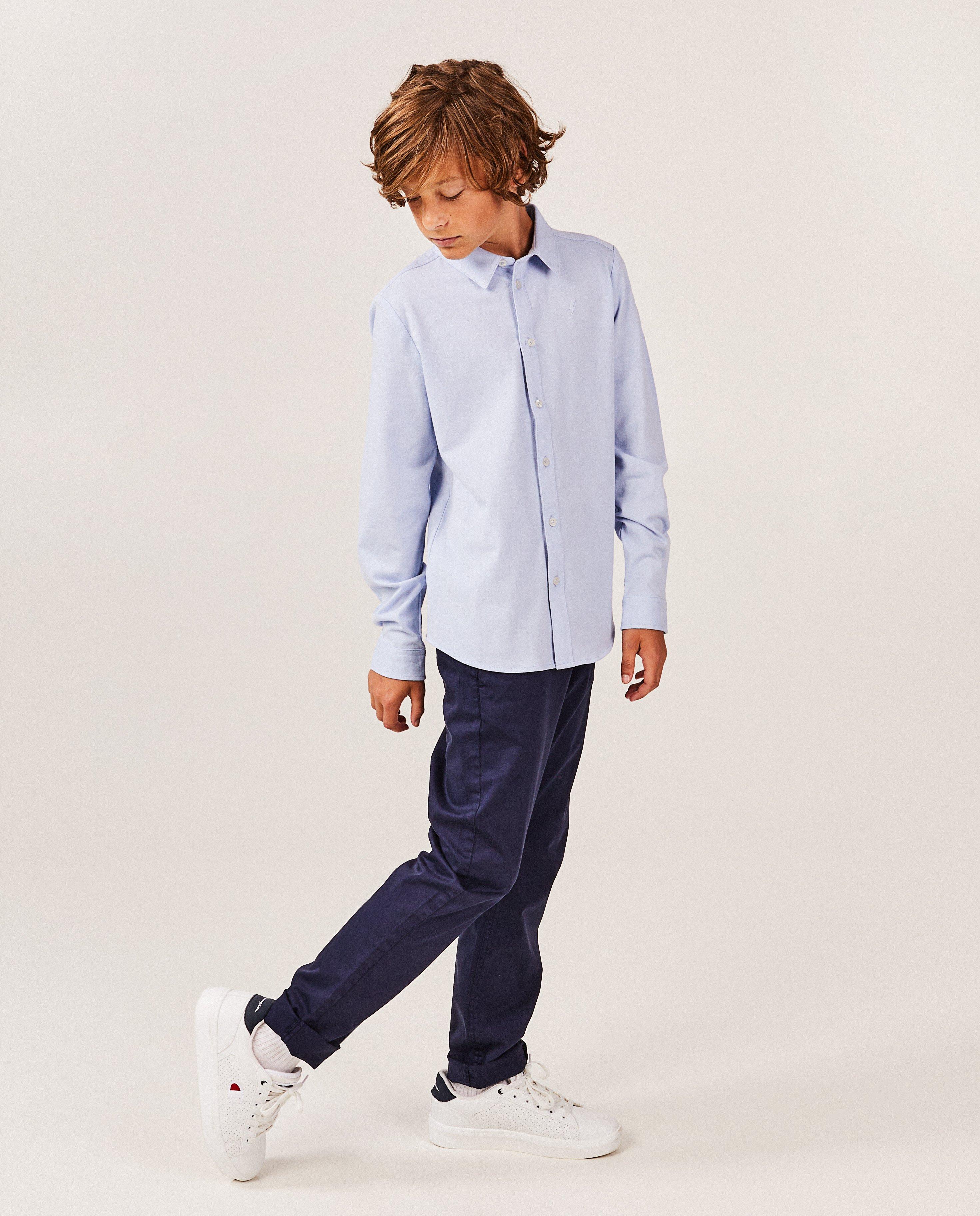 Chemise bleu clair avec broderie - null - Fish & Chips