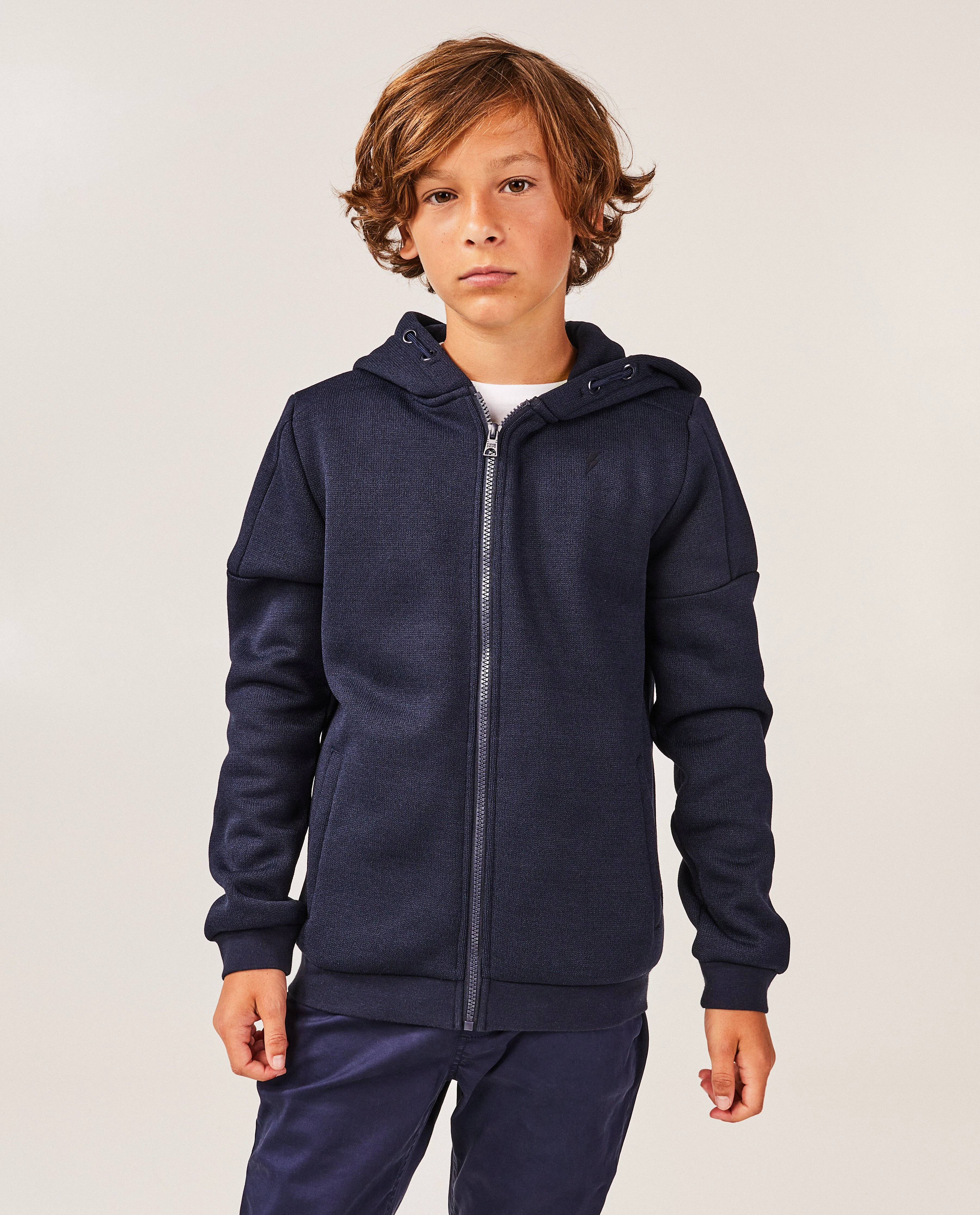 Donkerblauw vest met teddy voering