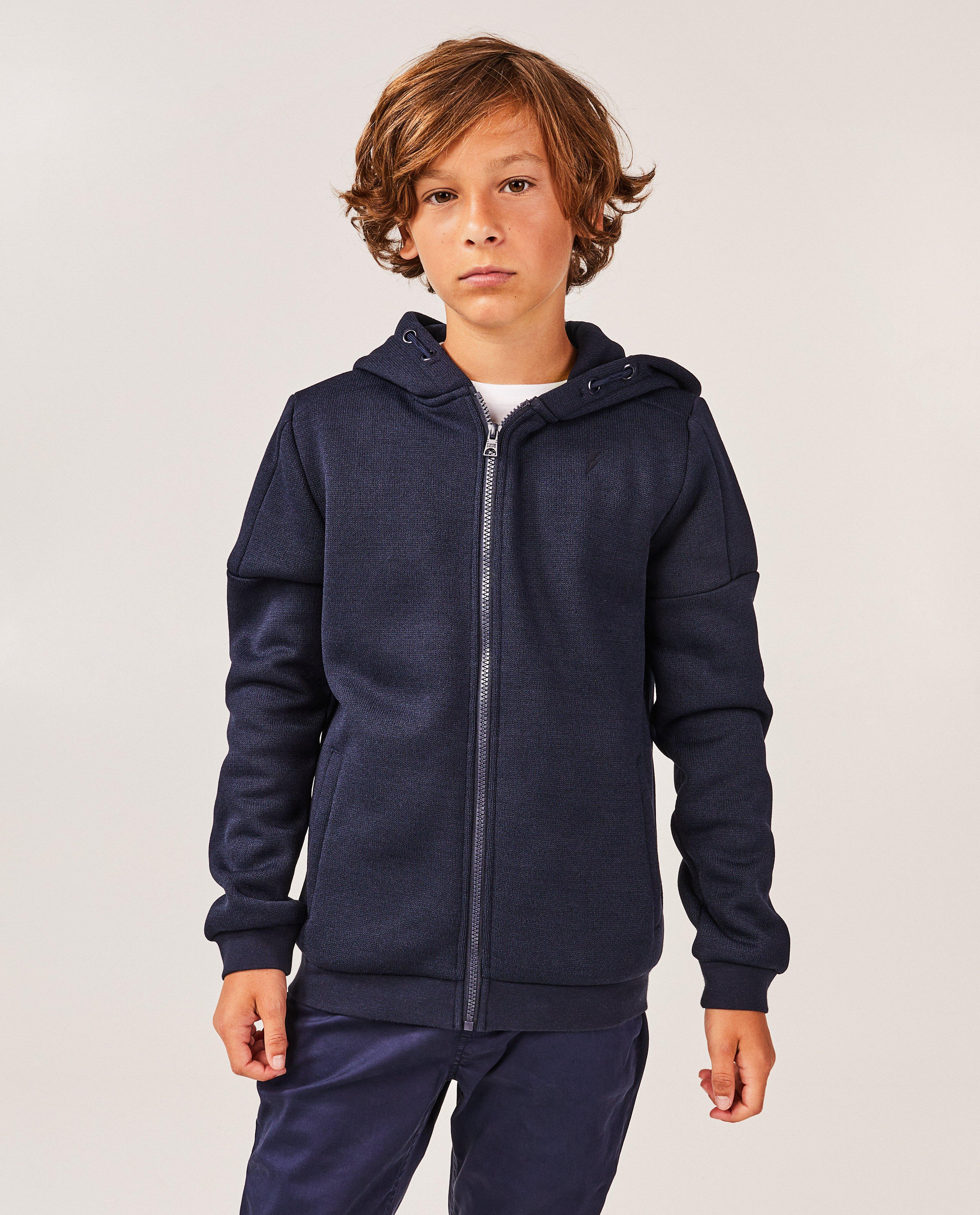 Cardigan - Donkerblauw vest met teddy voering