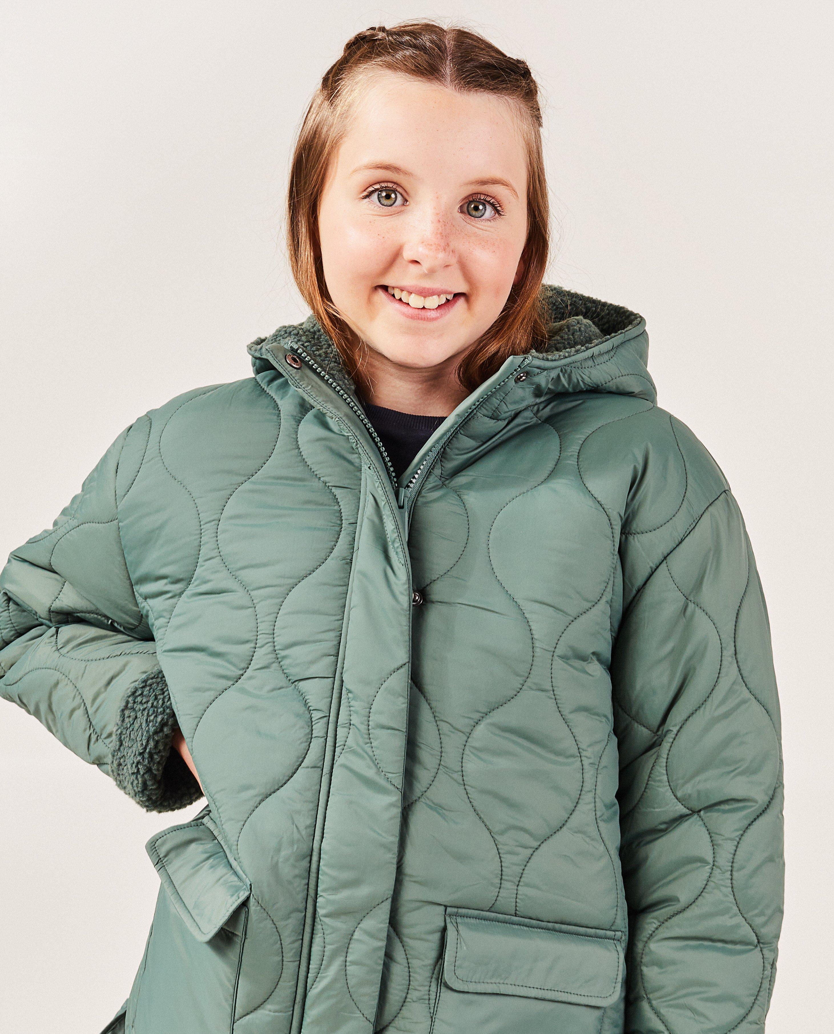 Poncho's en teddy's - Groene quilted jas