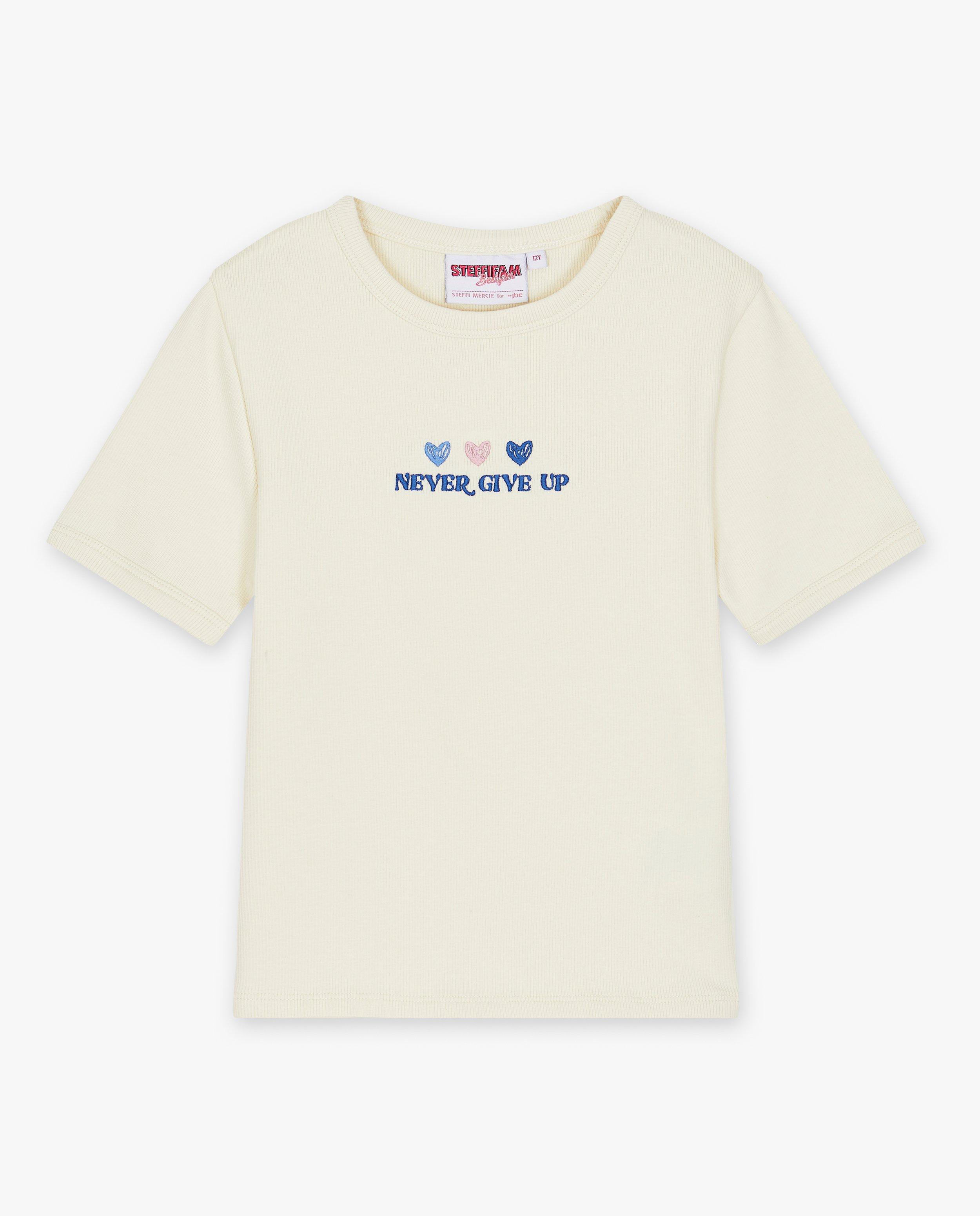T-shirts - T-shirt écru côtelé