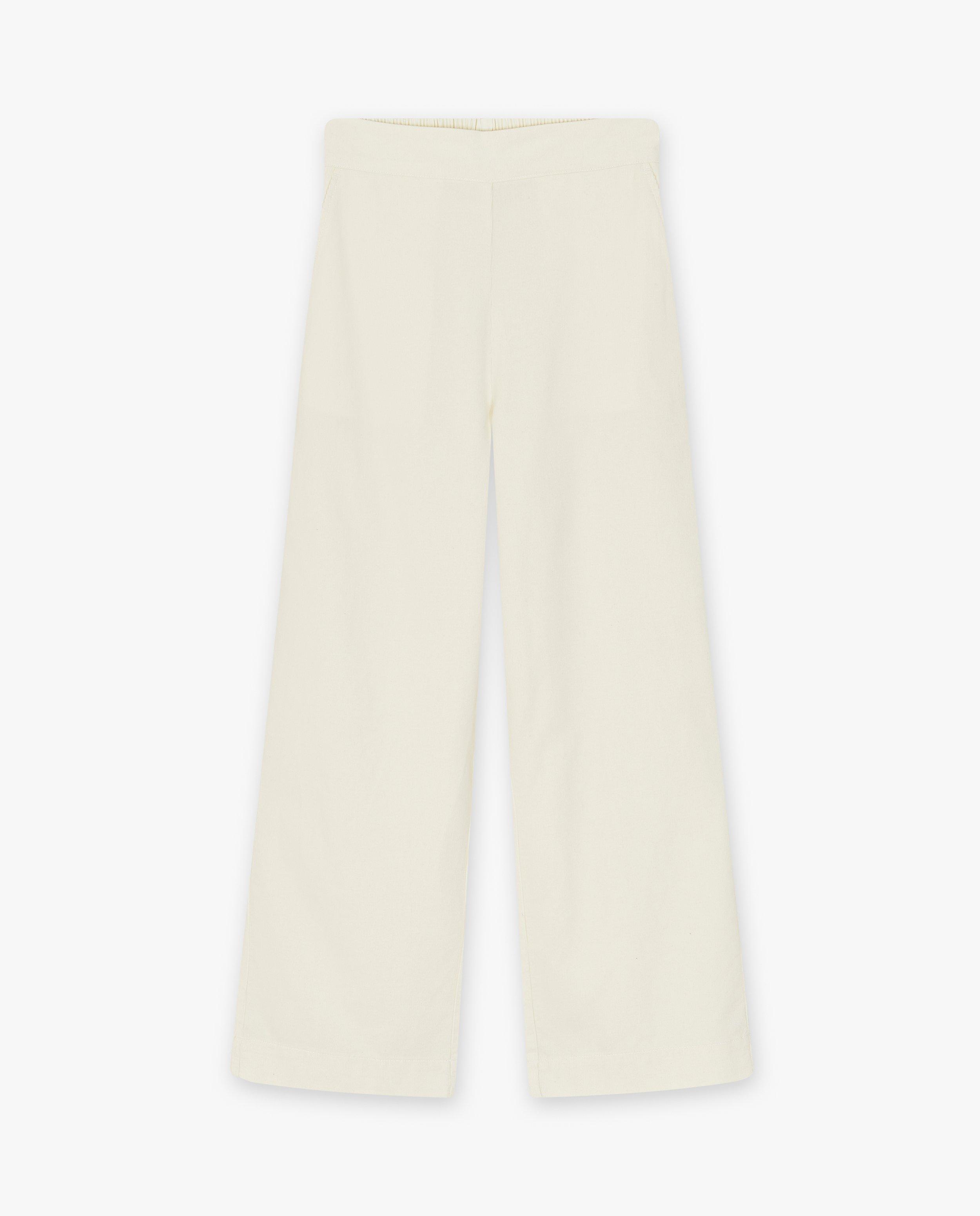 Pantalons - Pantalon écru en velours côtelé