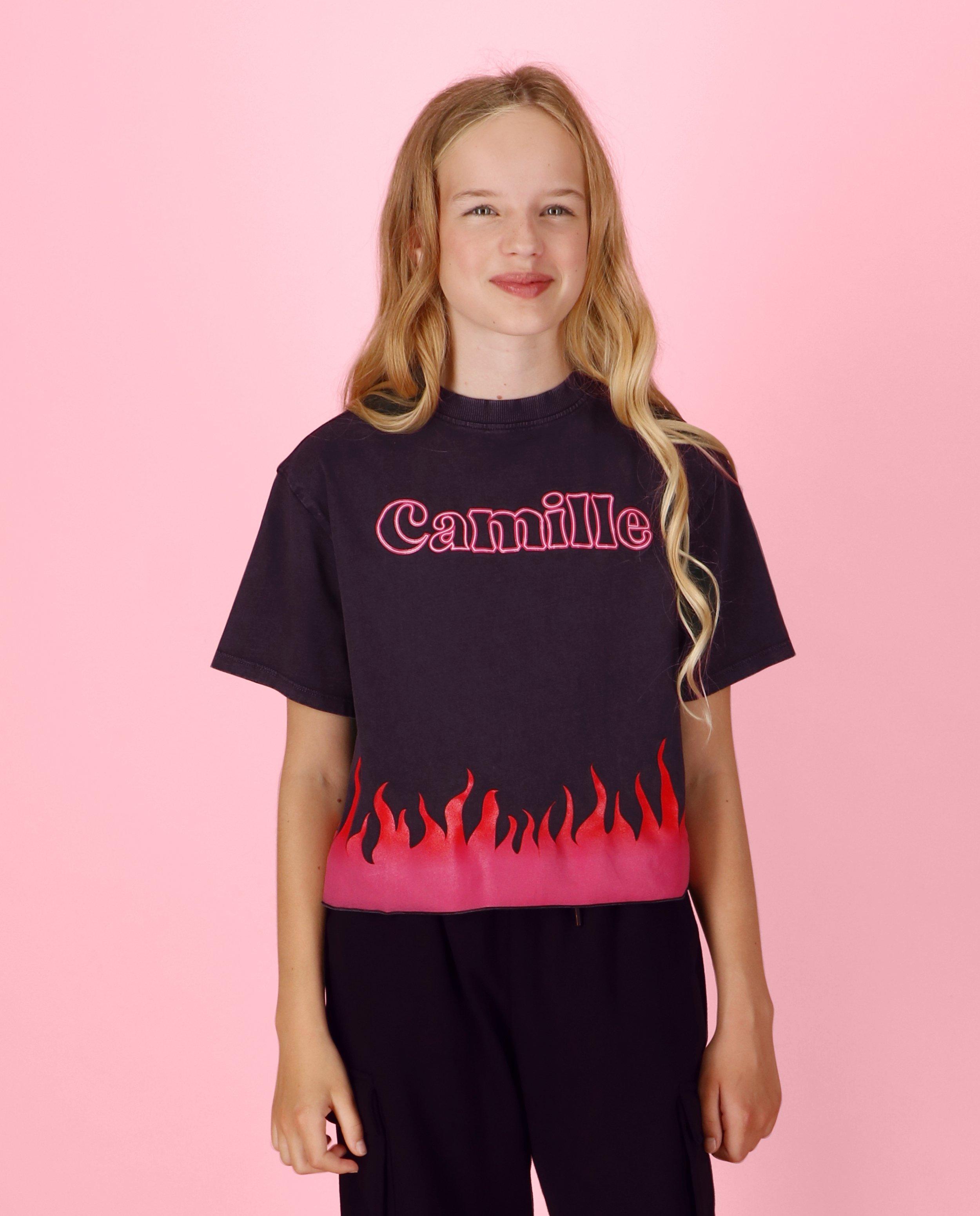 T-shirt Camille, cropped fit, 4-14 jaar - null - CAMILLE