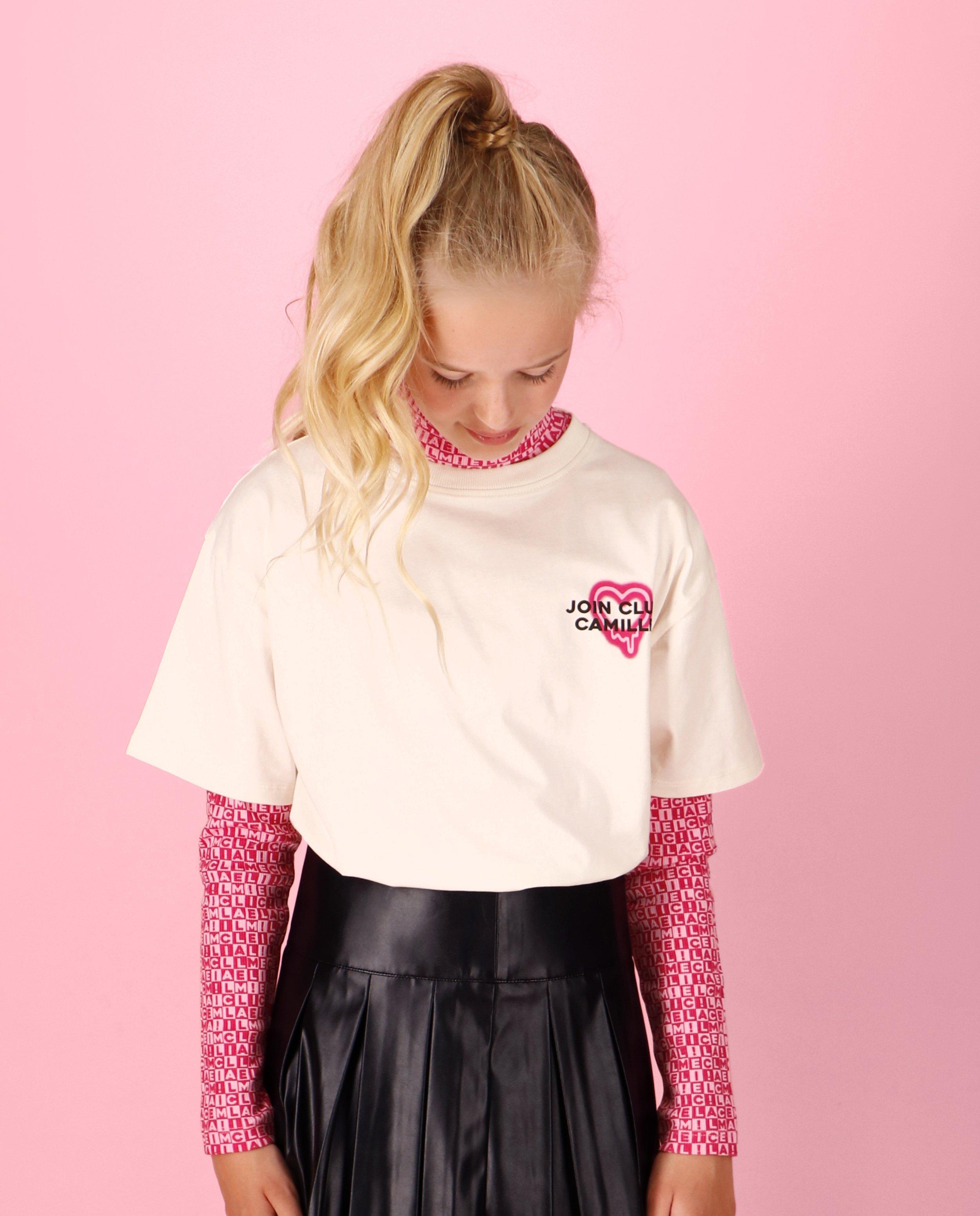 Unisex T-shirt met opschrift, 4-14 jaar - null - CAMILLE