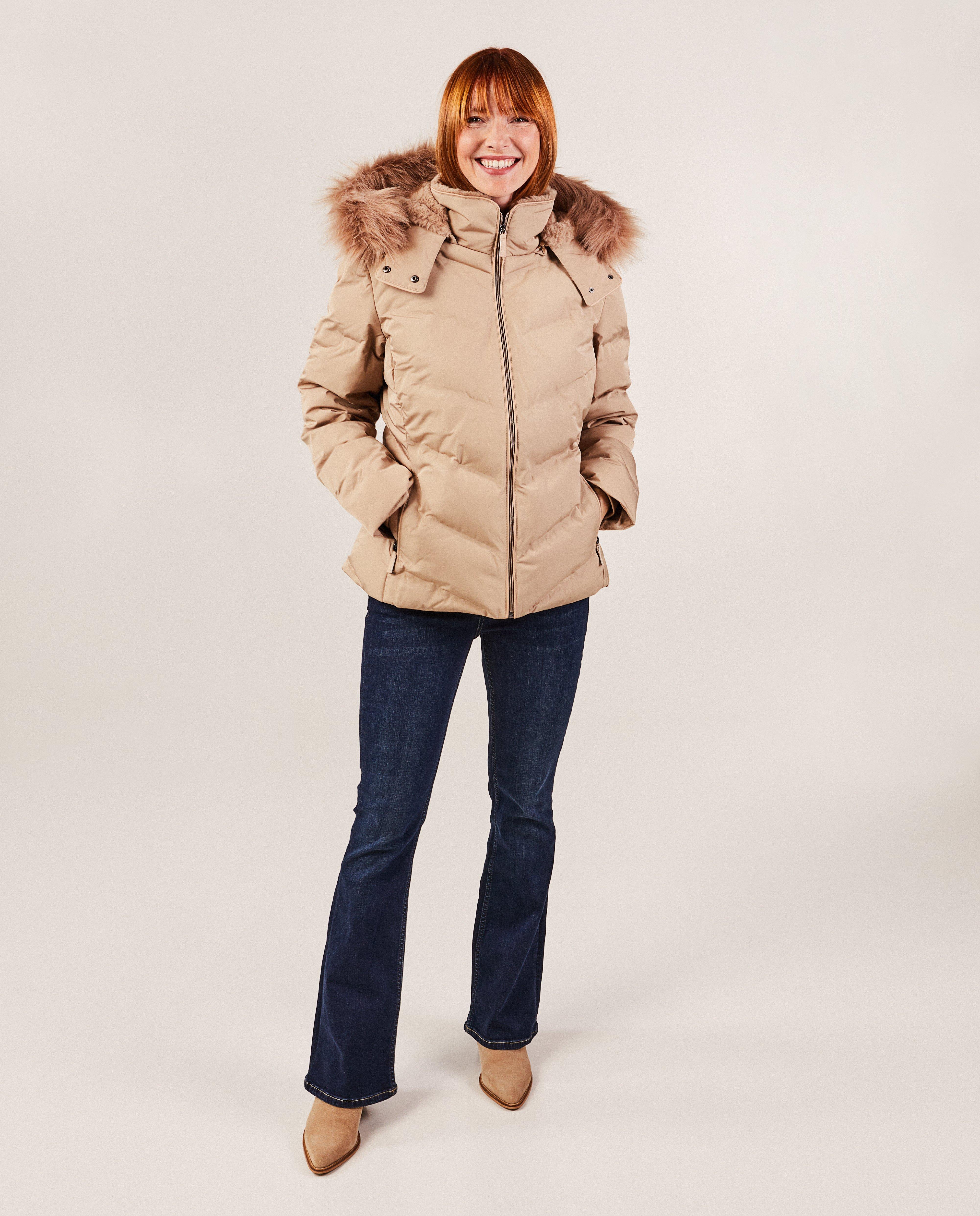 Beige jas met afneembare kap - null - Sora