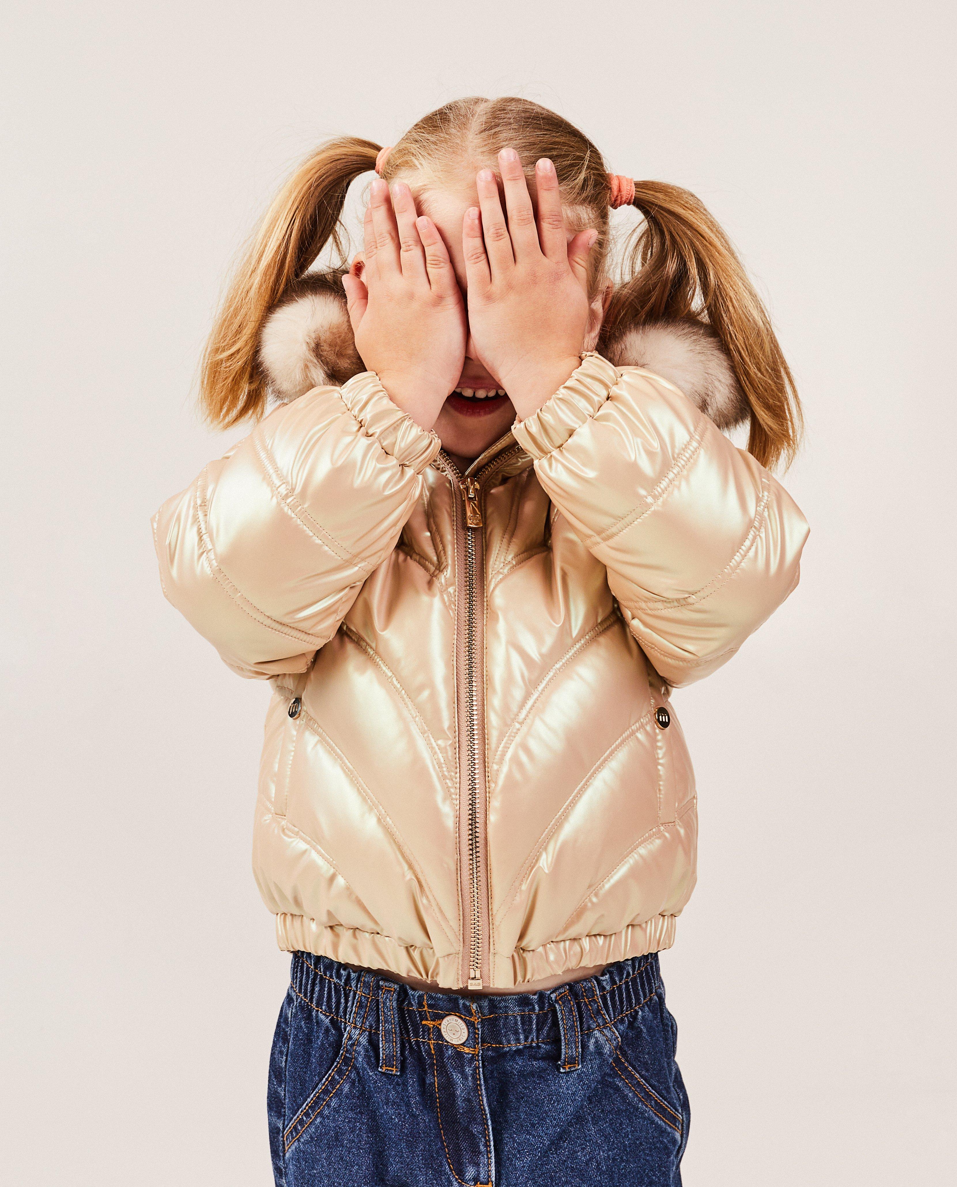Teddys - Veste rose, look métallisé