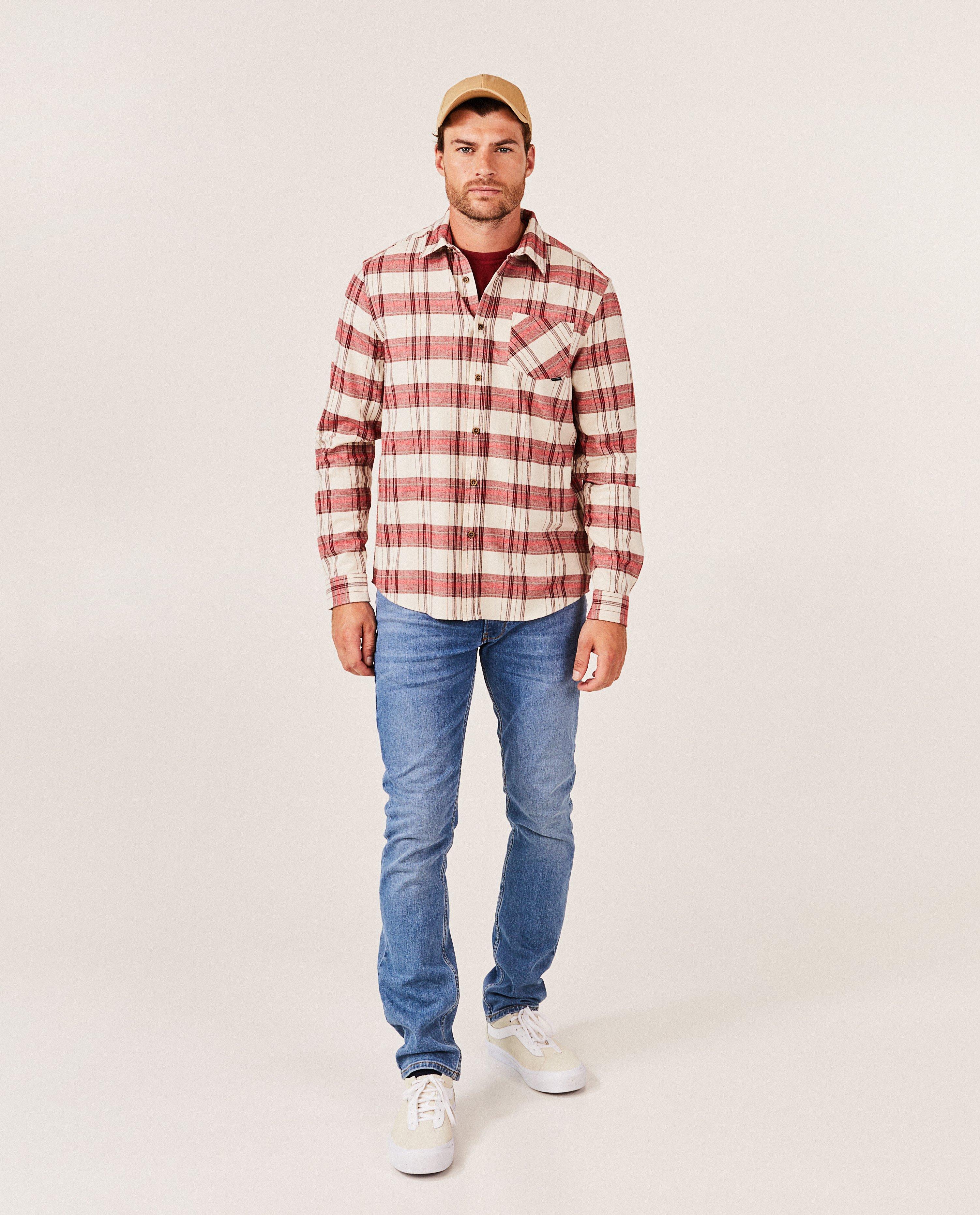 Flanellen hemd met ruiten, heren - null - Quarterback