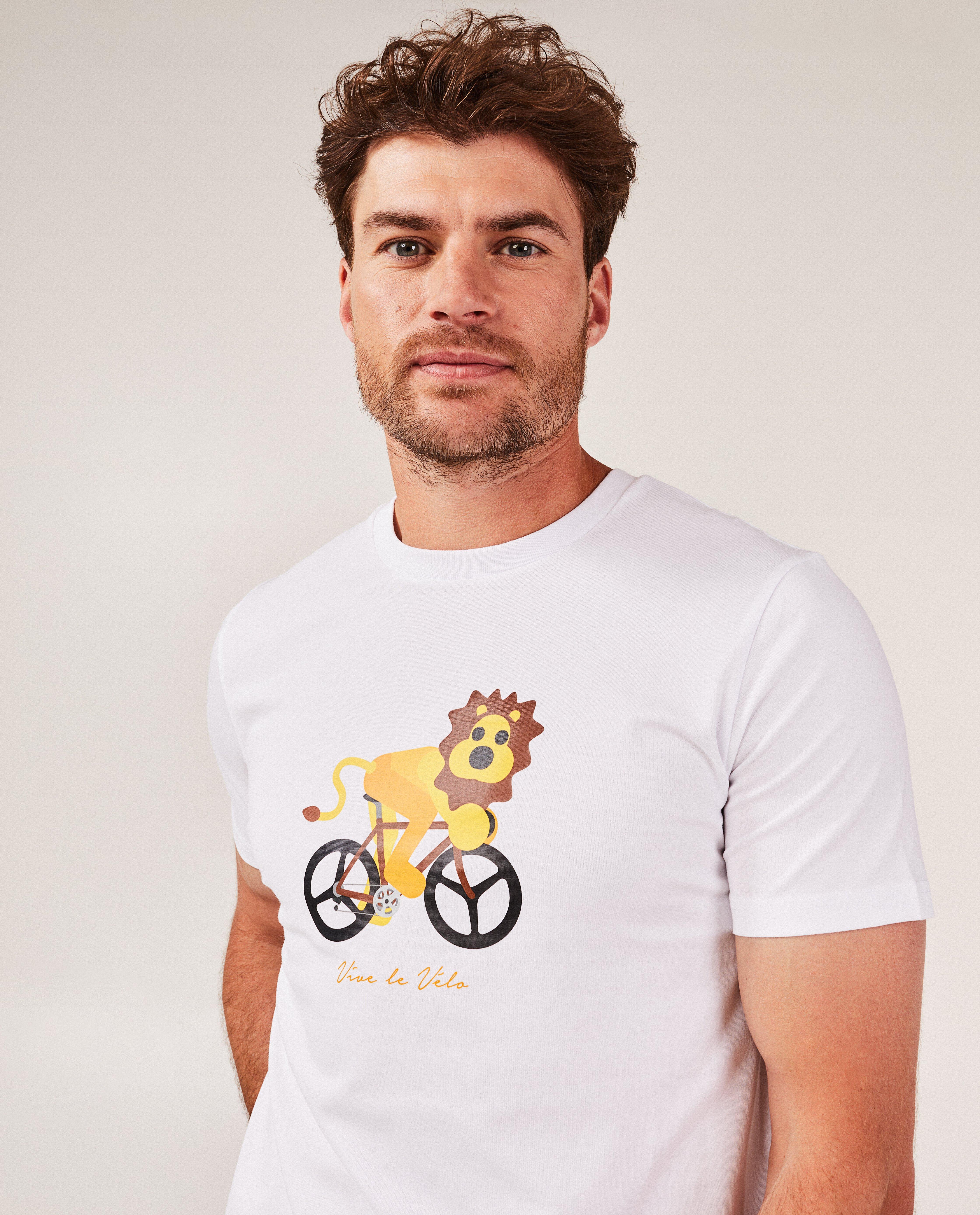 T-shirts - T-shirt avec un lion sur un vélo, hommes