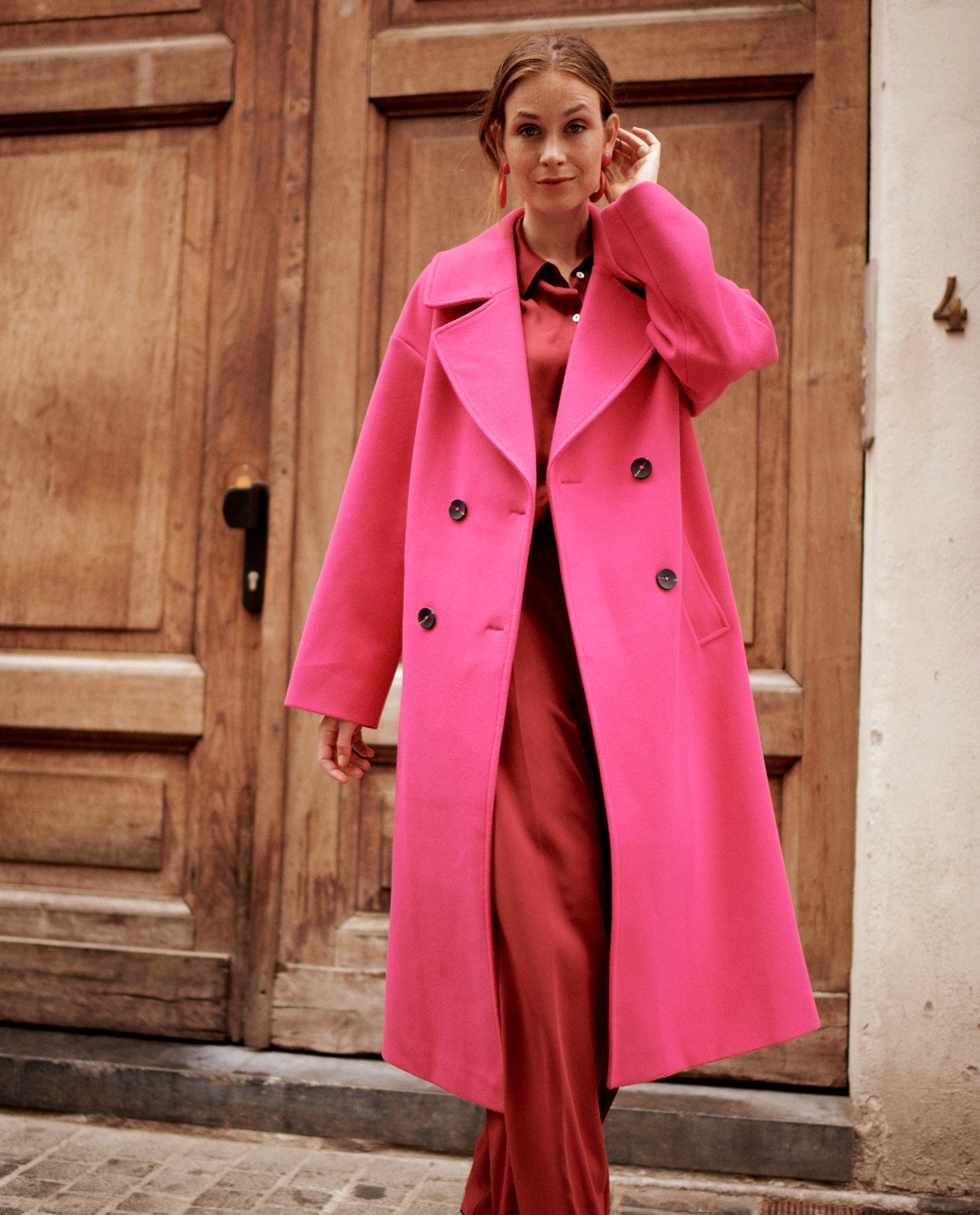 Manteaux d'hiver - Longue veste rose