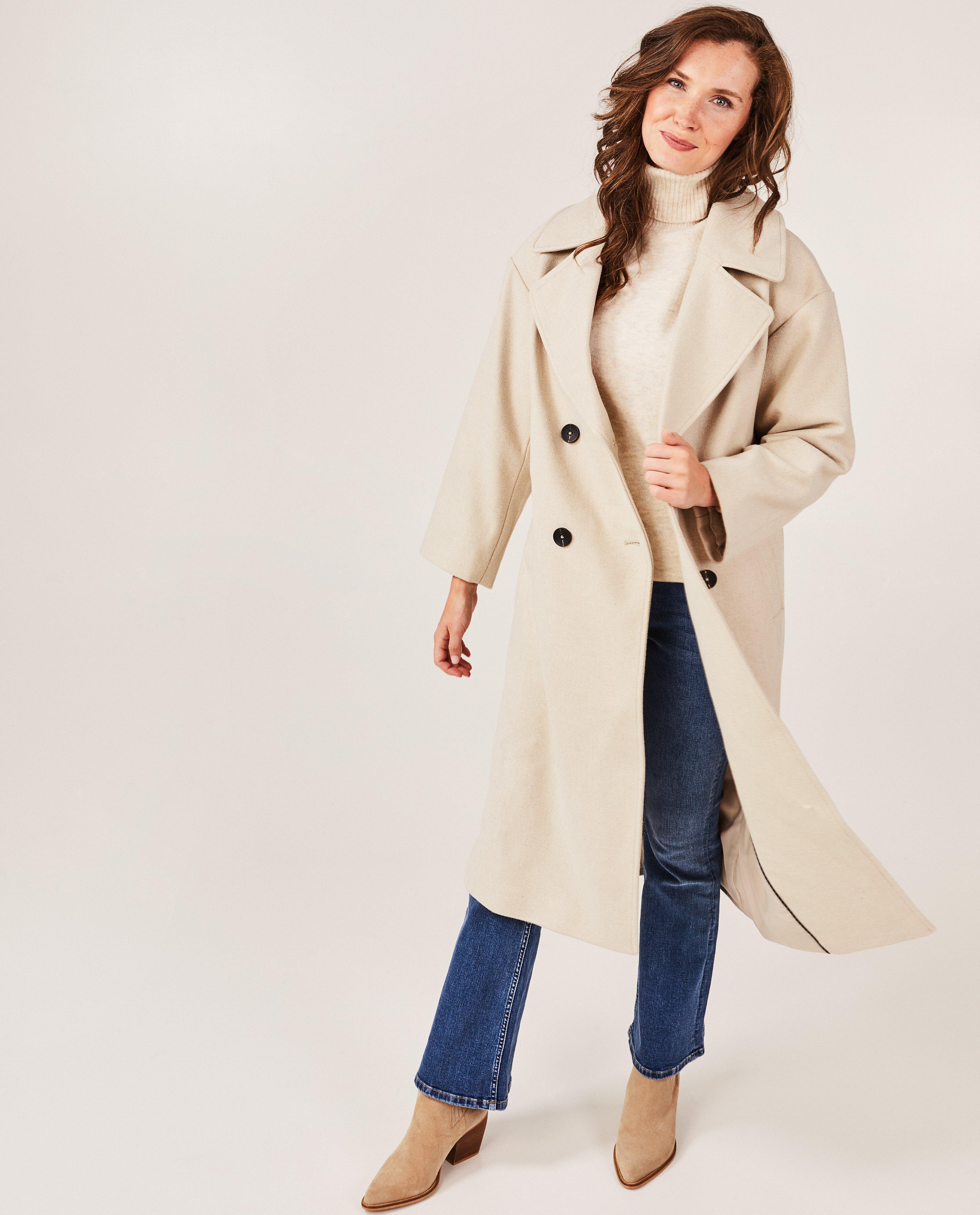 Longue veste en laine mélangée - null - Sora