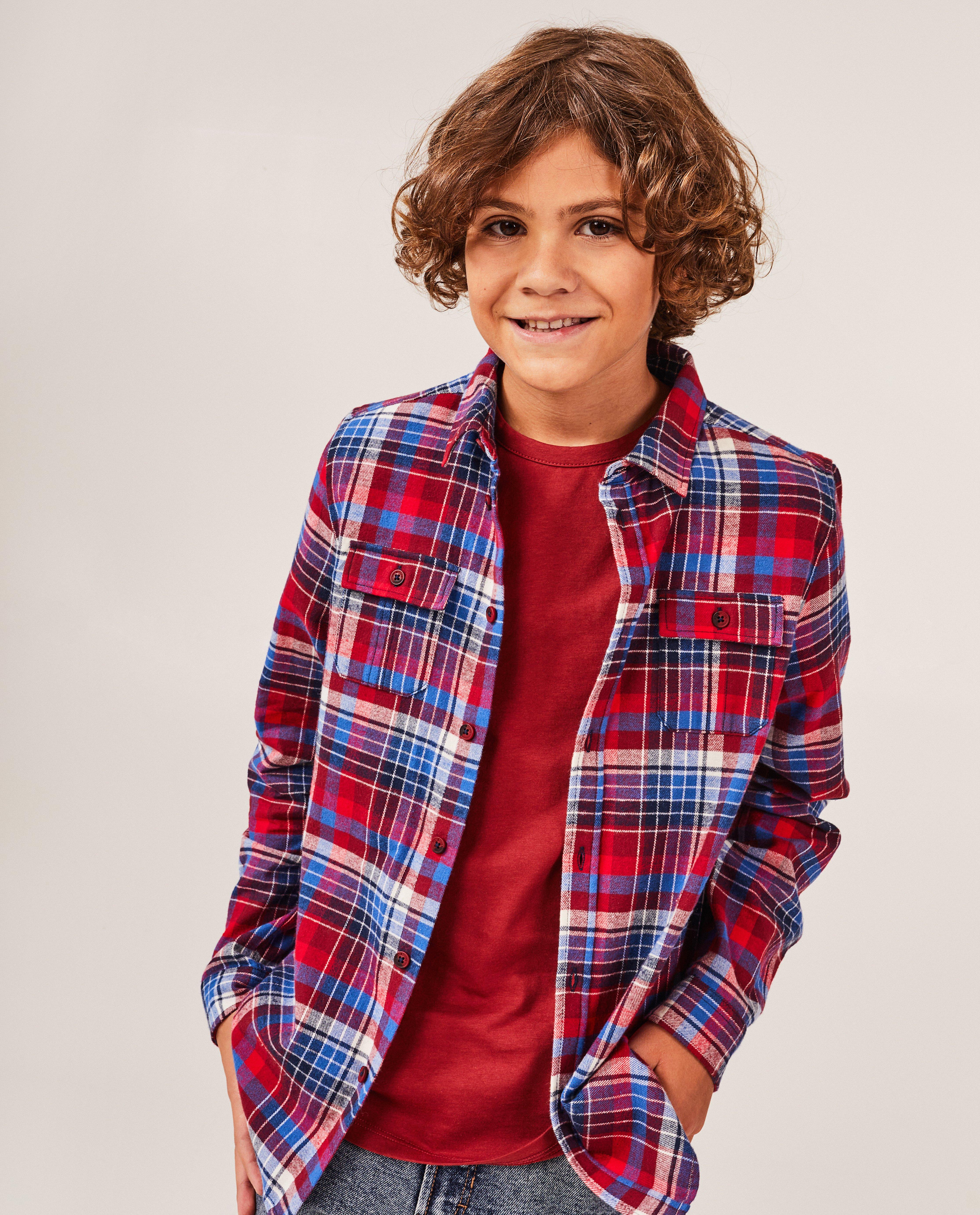 Hemden - Flanellen hemd met ruiten, 7-14 jaar