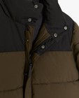 Donsjassen - Donkerbruine jas met color block