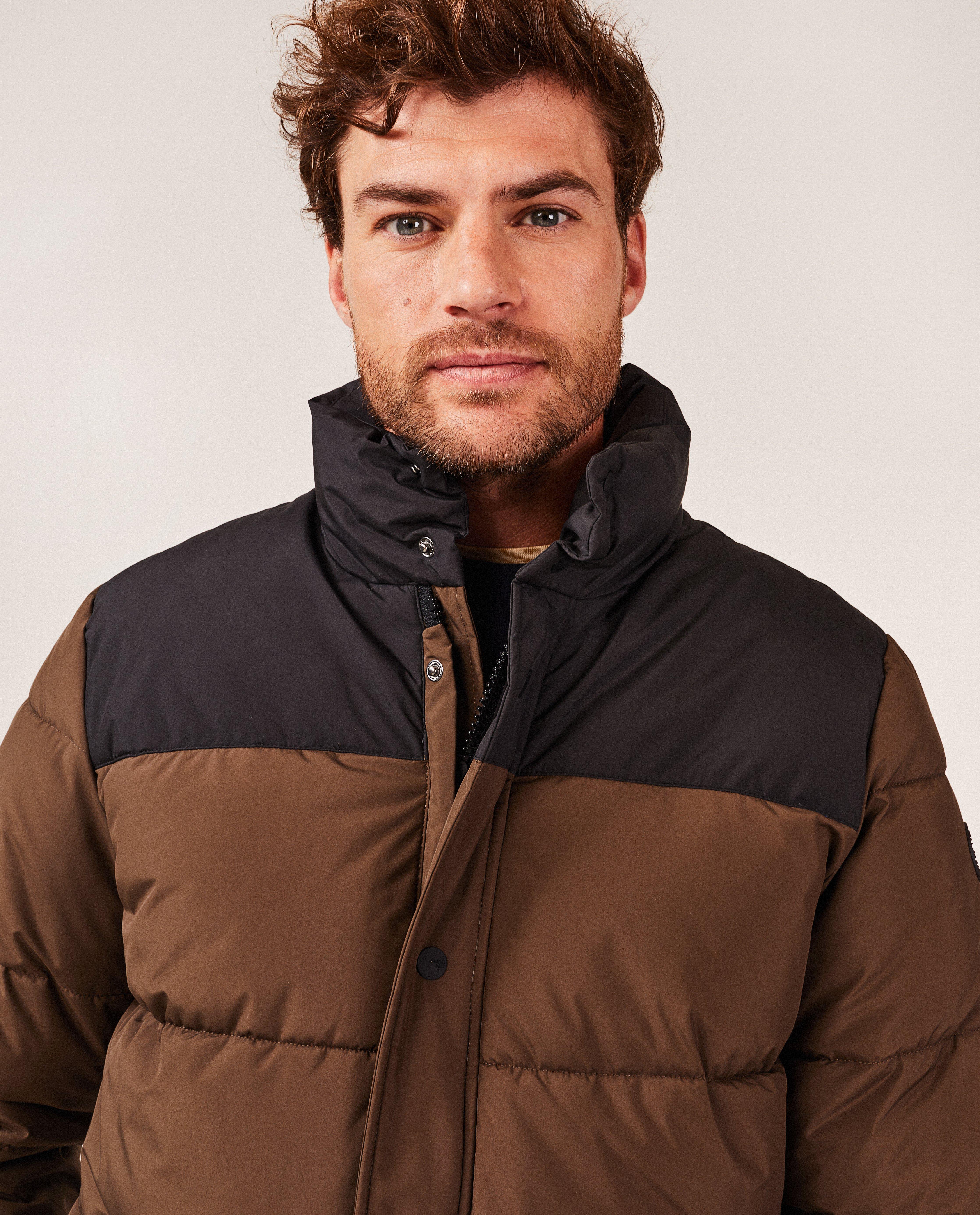 Doudounes - Veste brun foncé, color block