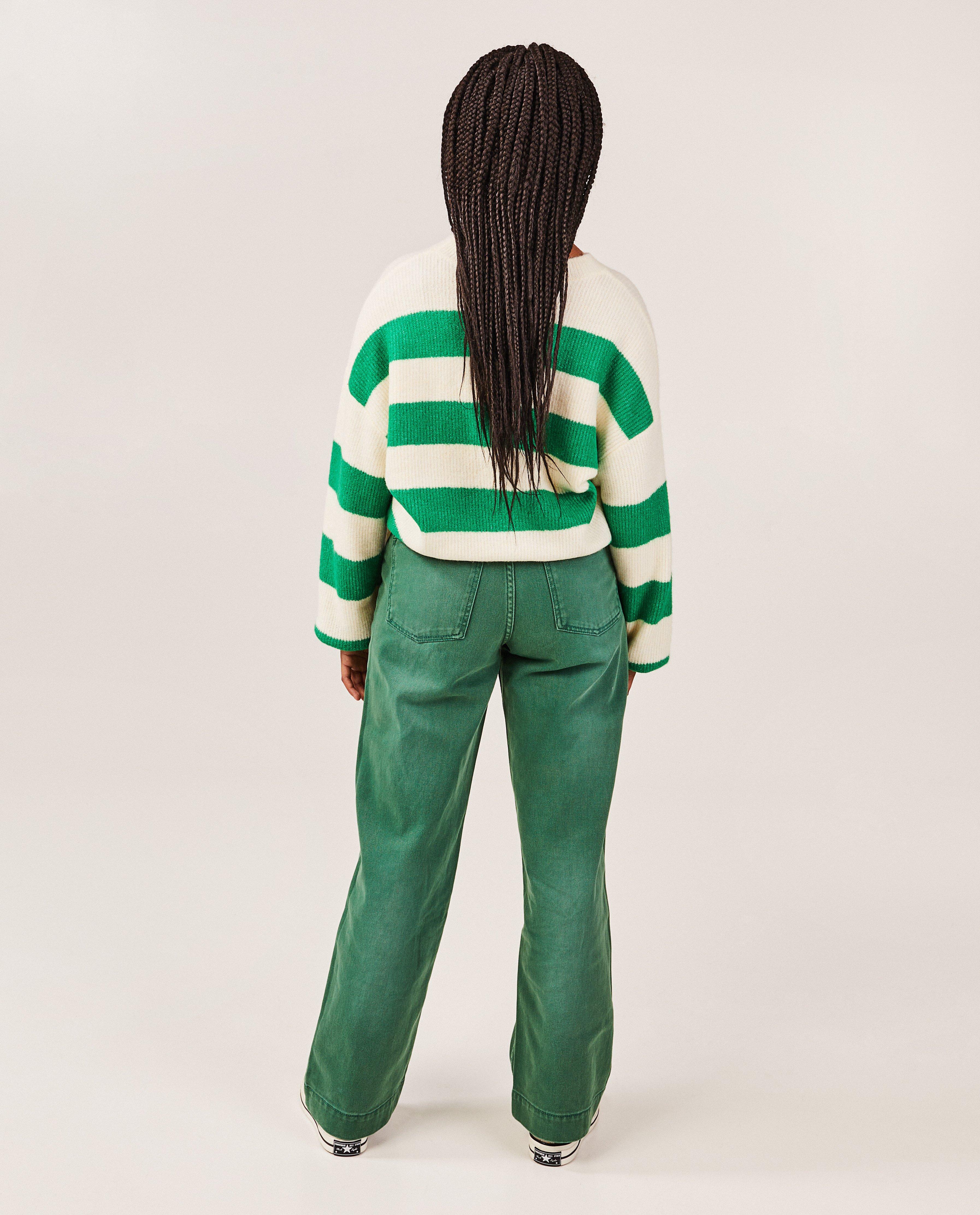 Jeans - Groene jeans, straight fit