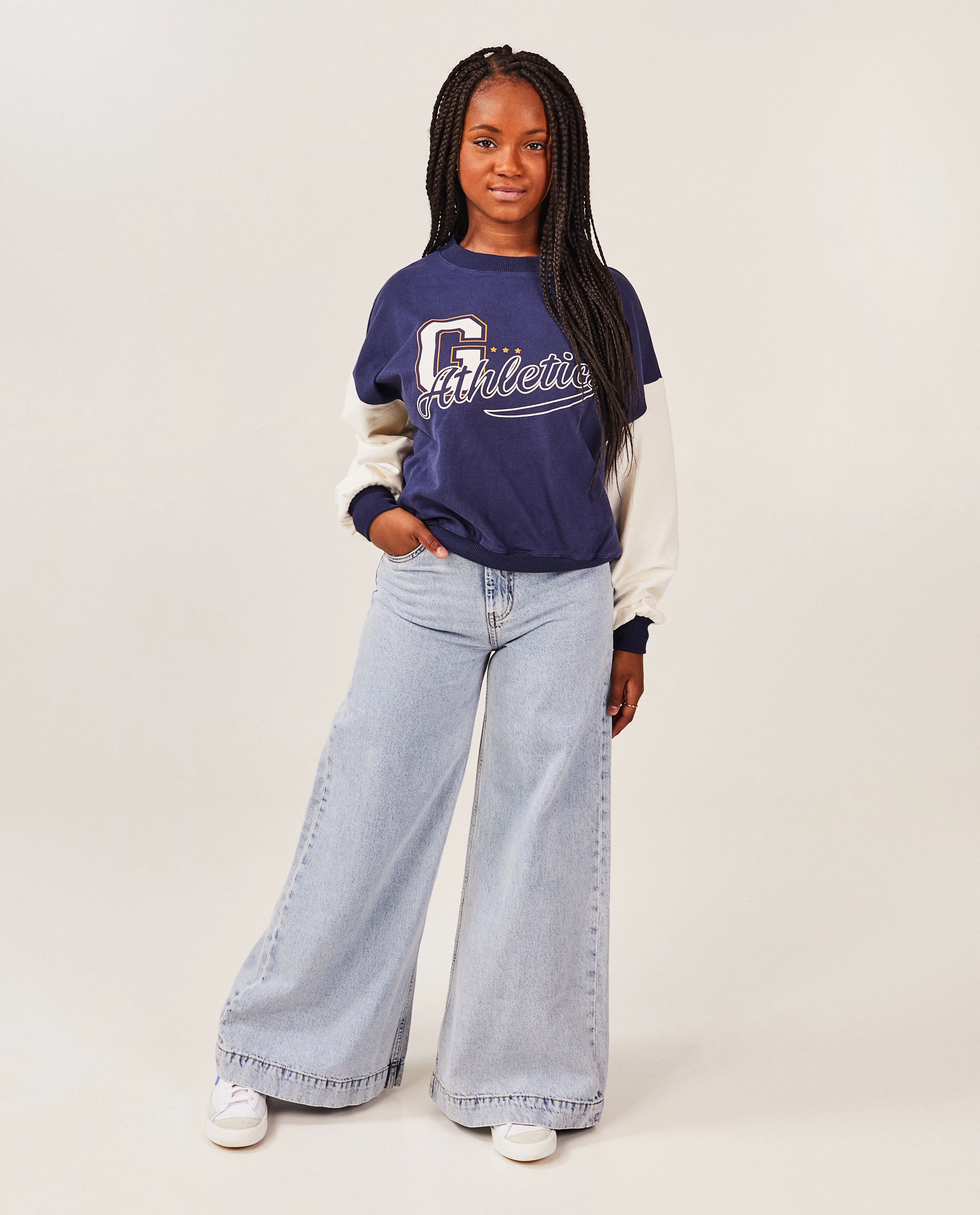 Lichtblauwe jeans, wide leg fit