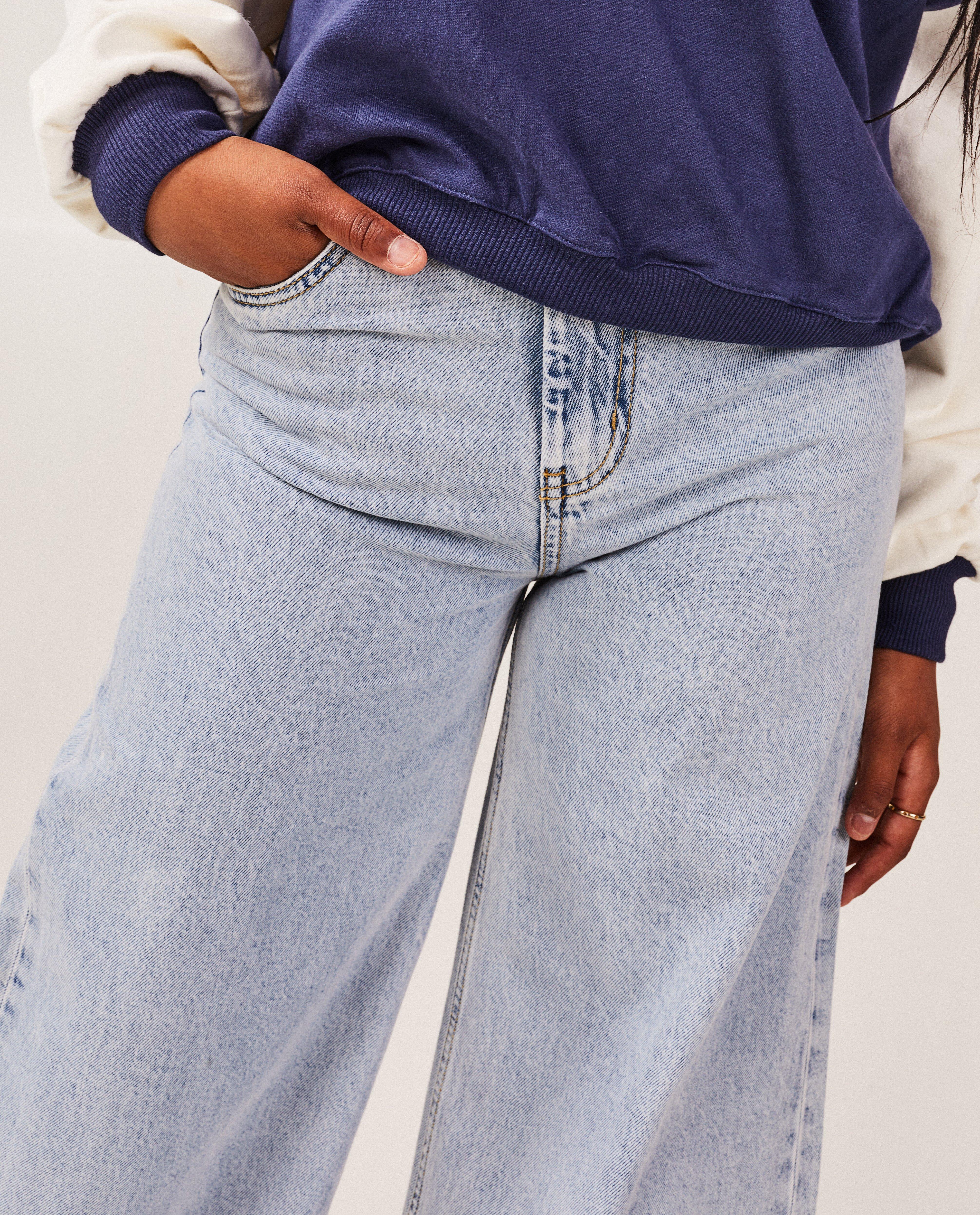 Jeans - Lichtblauwe jeans, wide leg fit