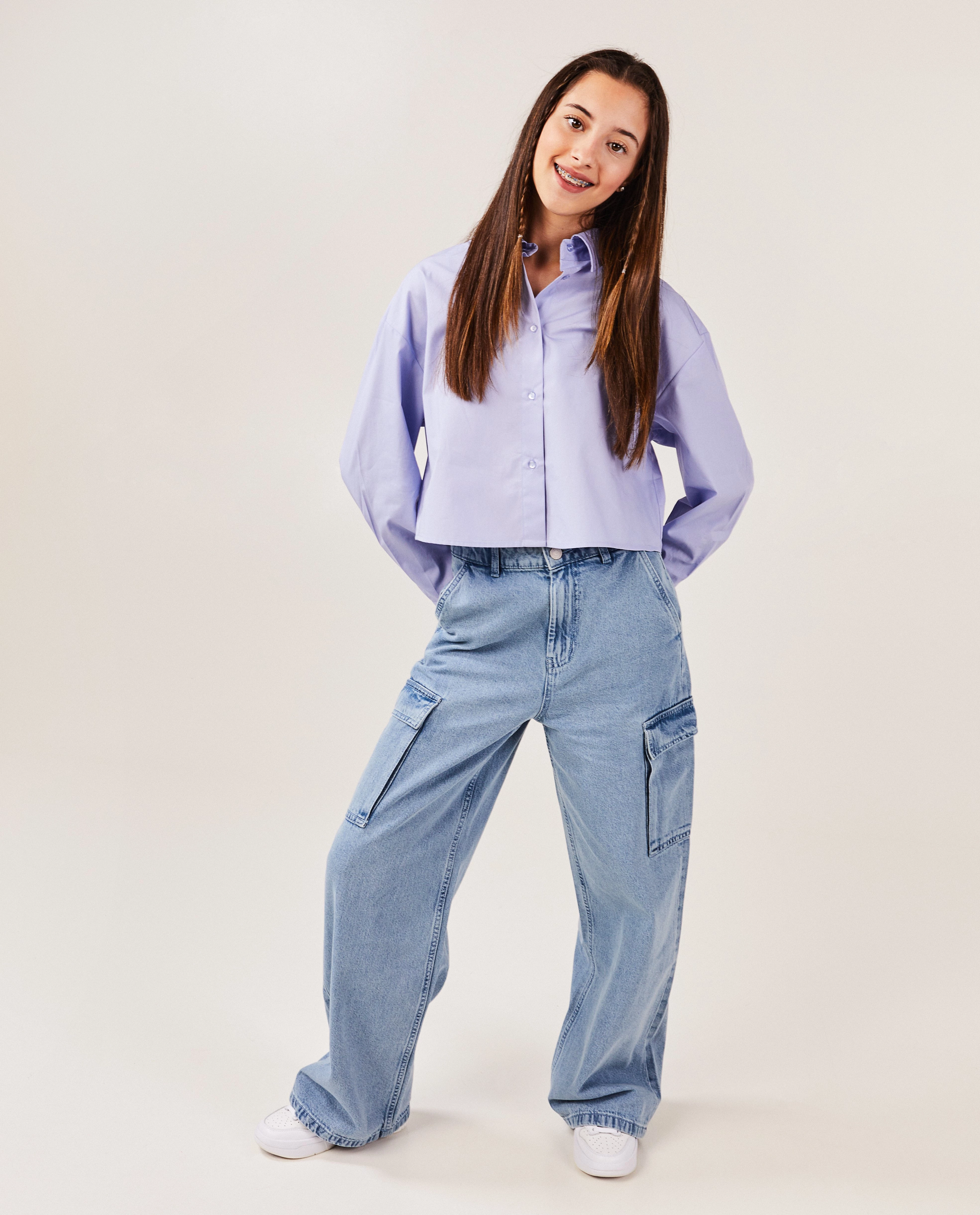 Blauwe jeans, cargo fit