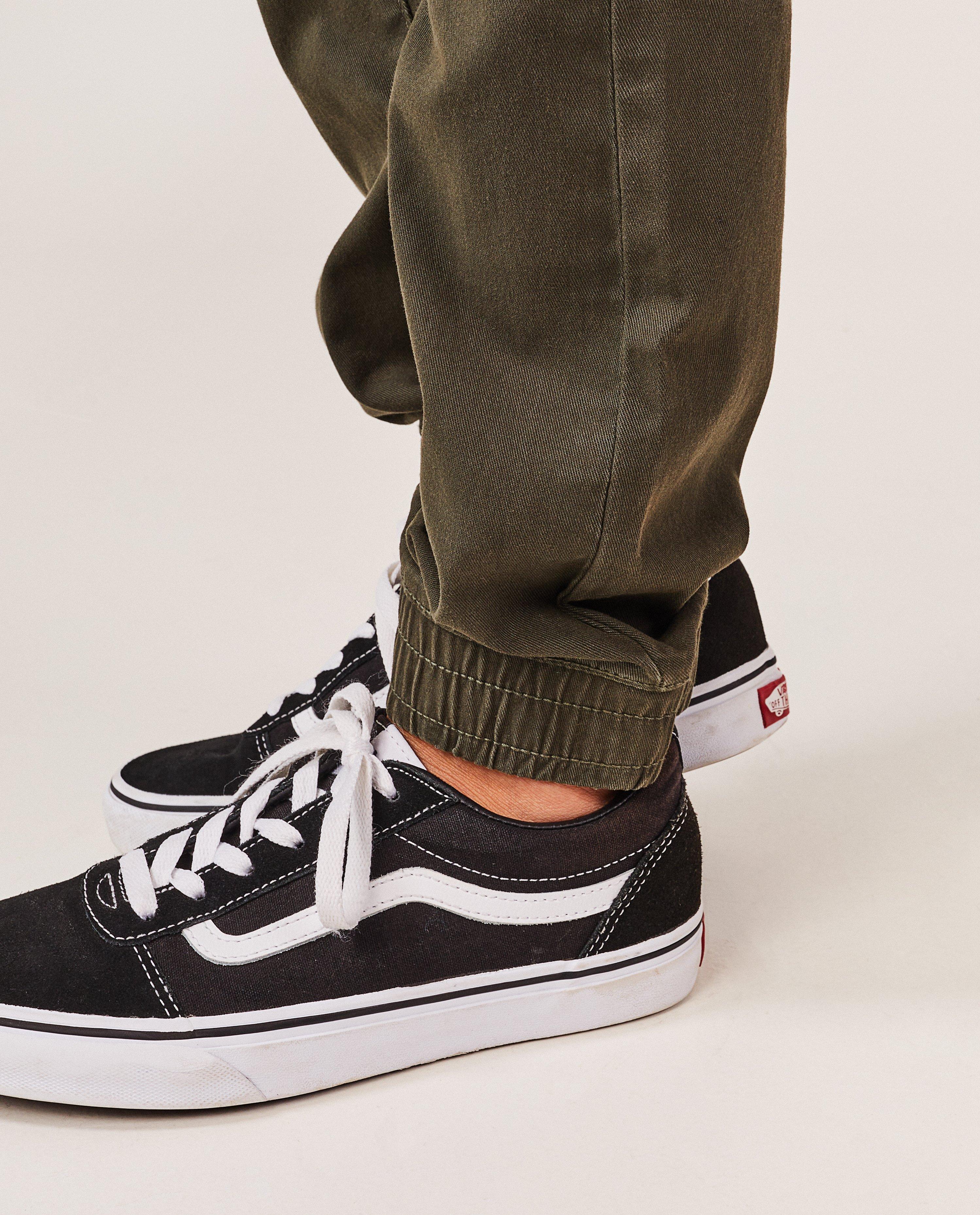 Broeken - Donkergroene broek, slim fit