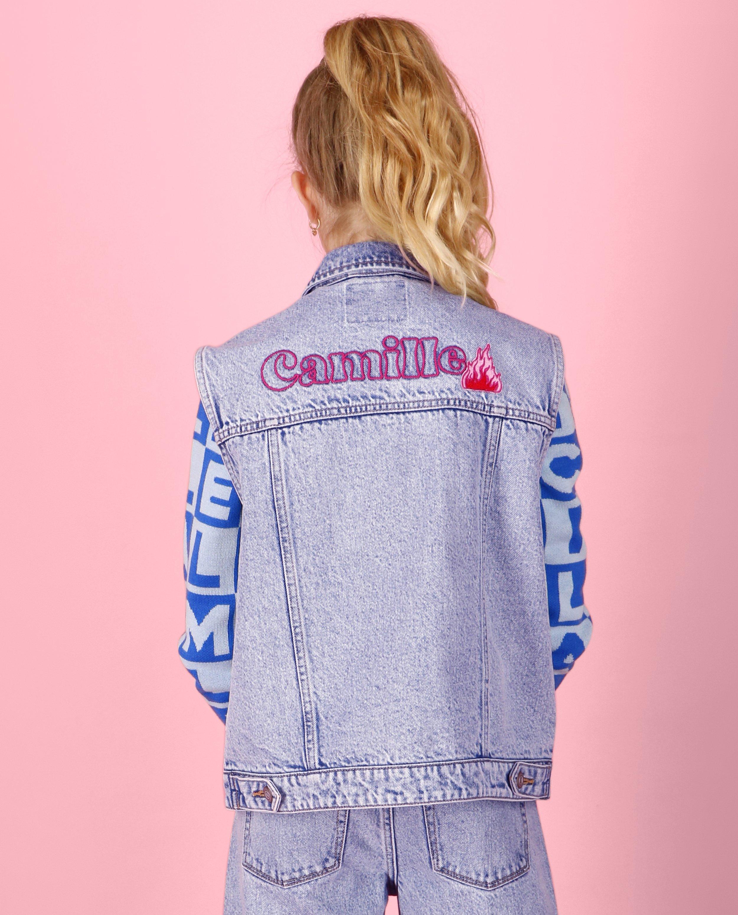 Cardigan - Jeansvest met patches, 4-14 jaar