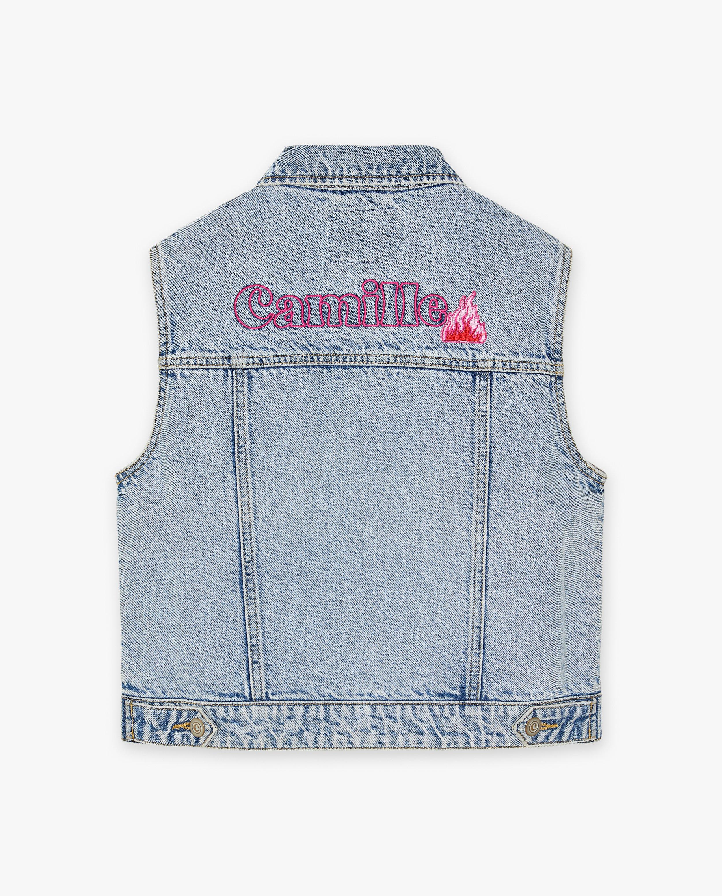 Cardigan - Jeansvest met patches, 4-14 jaar