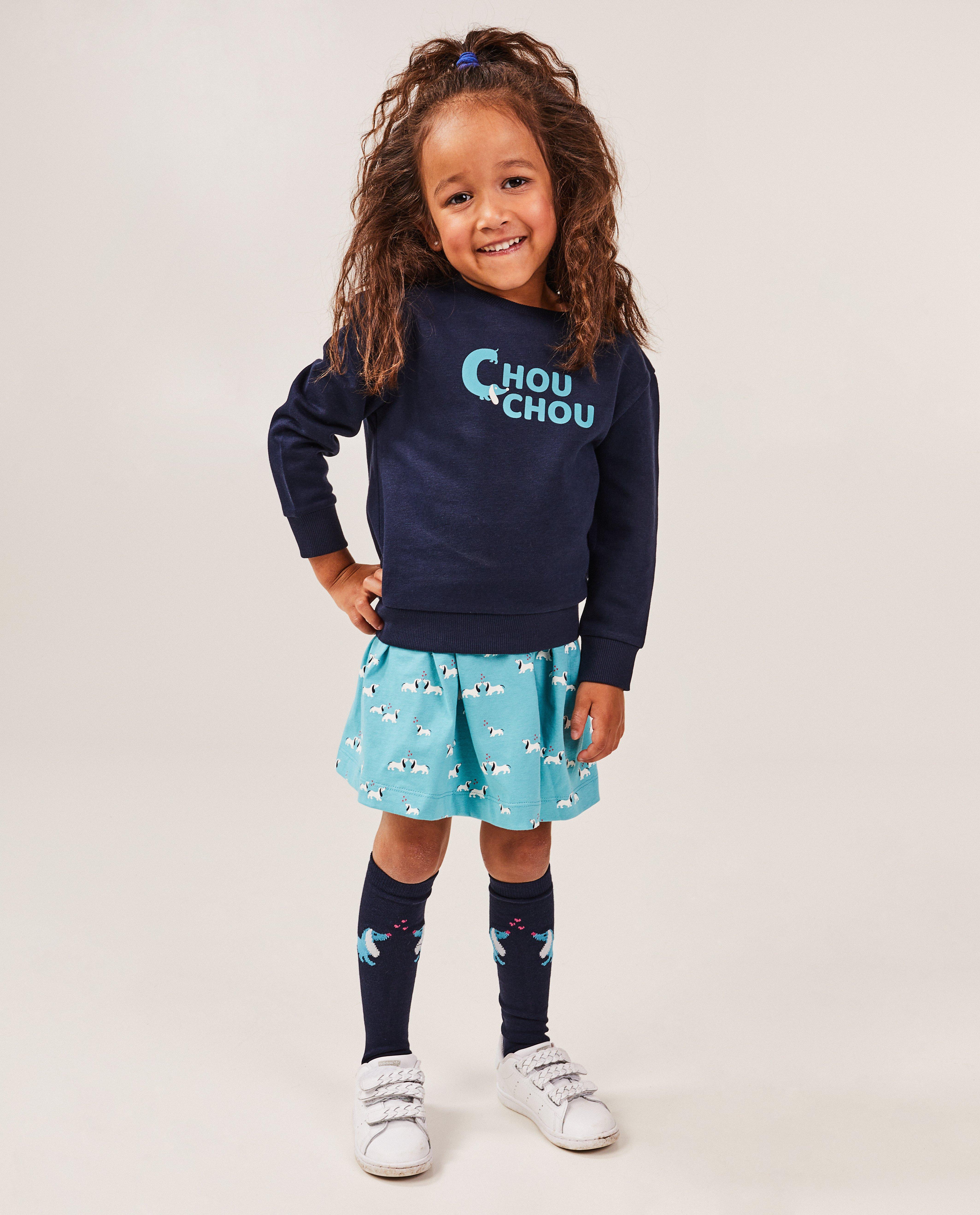 Blauwe rok met hondenprint - null - Besties