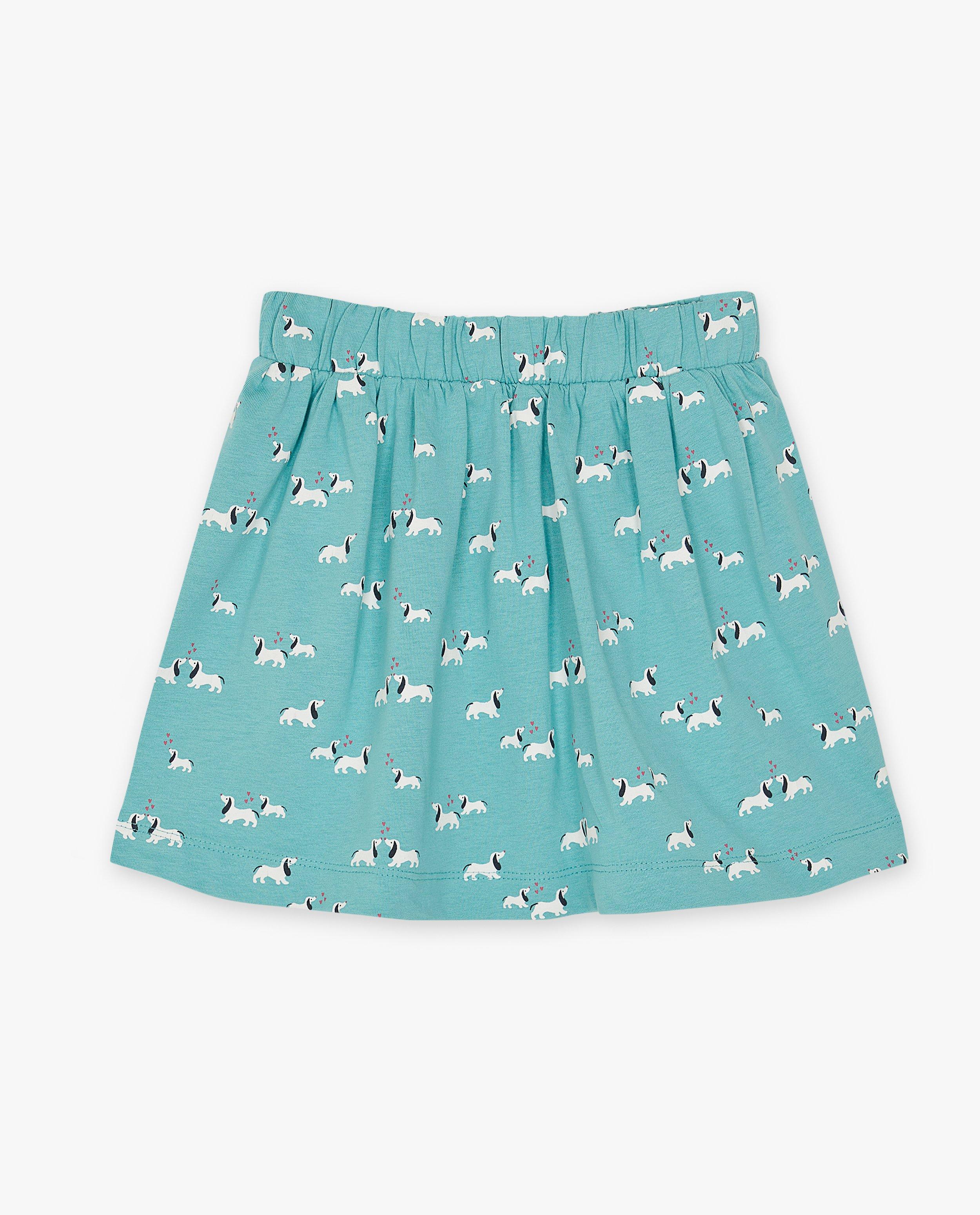 Jupes - Jupe bleu foncé à imprimé de chiens