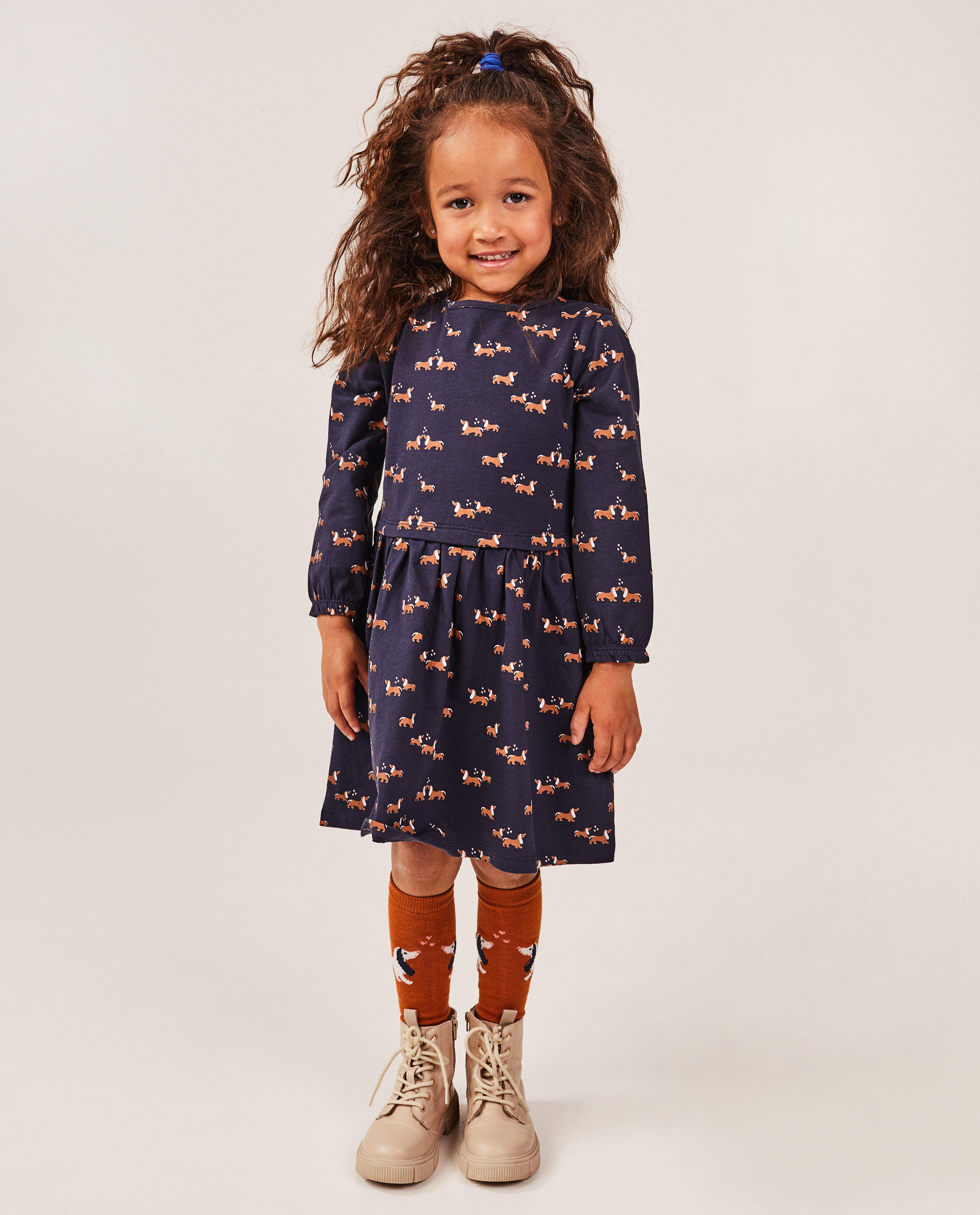 Blauwe jurk met hondenprint - null - Besties