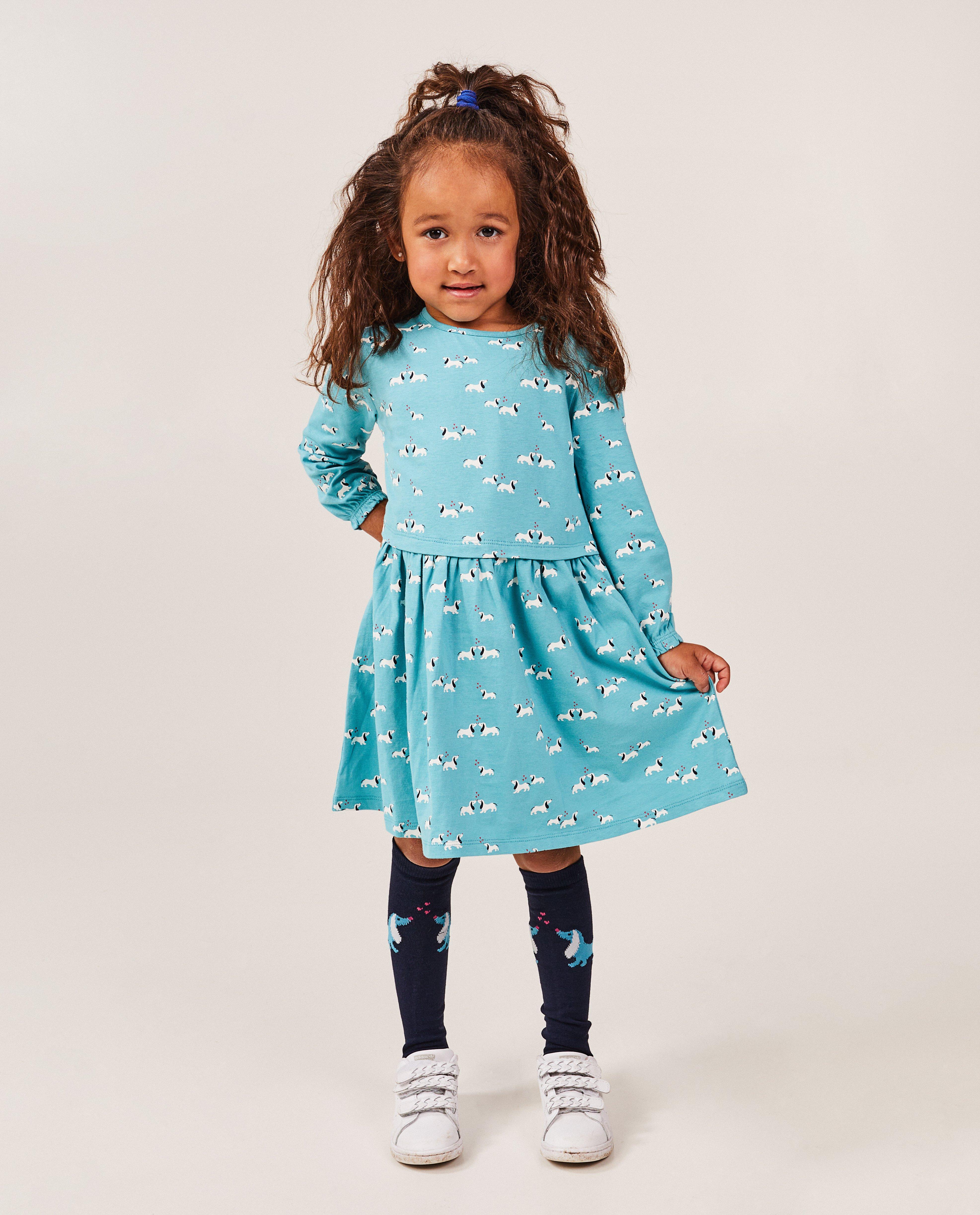 Blauwe jurk met hondenprint - null - Besties