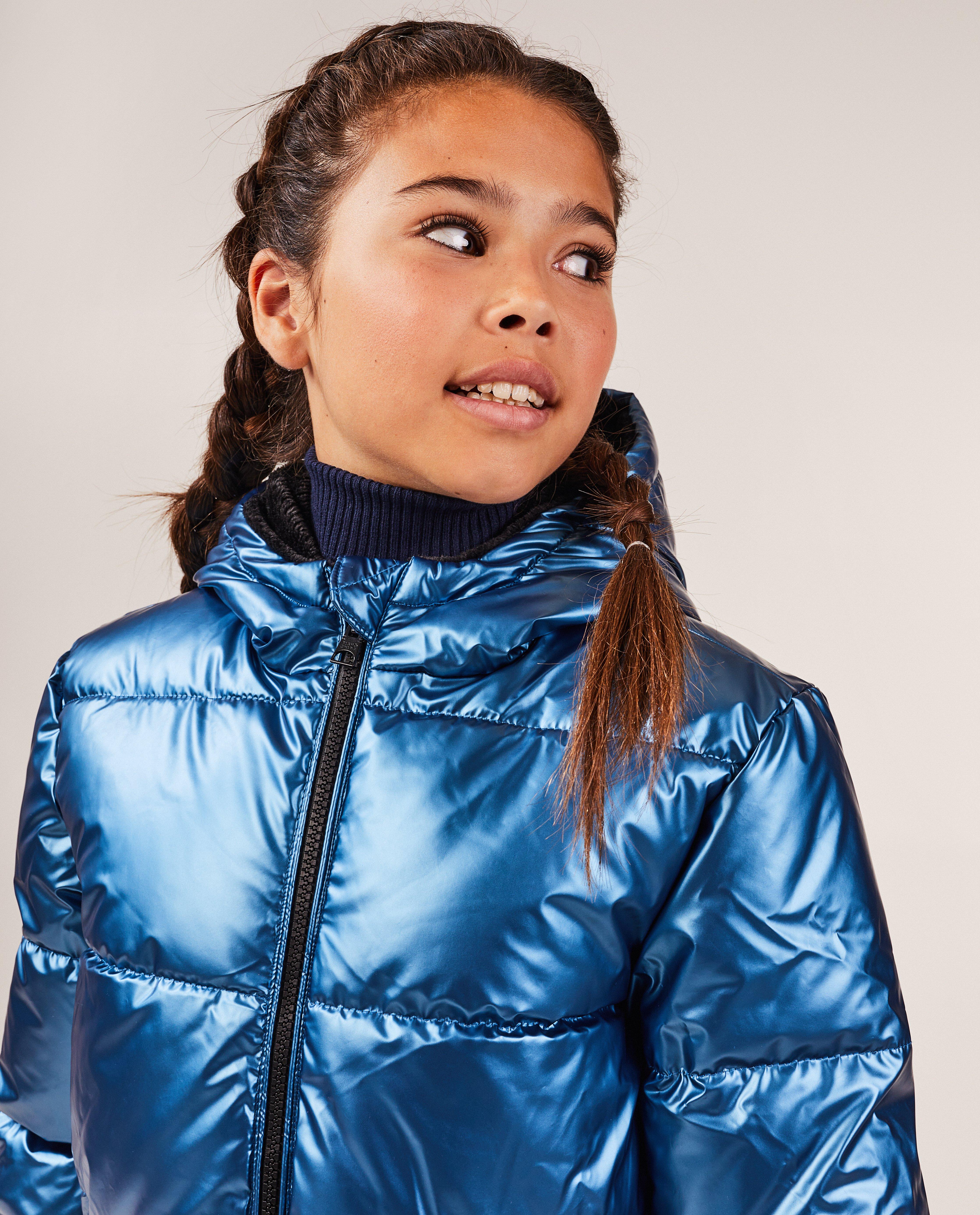 Poncho's en teddy's - Blauwe metallic jas