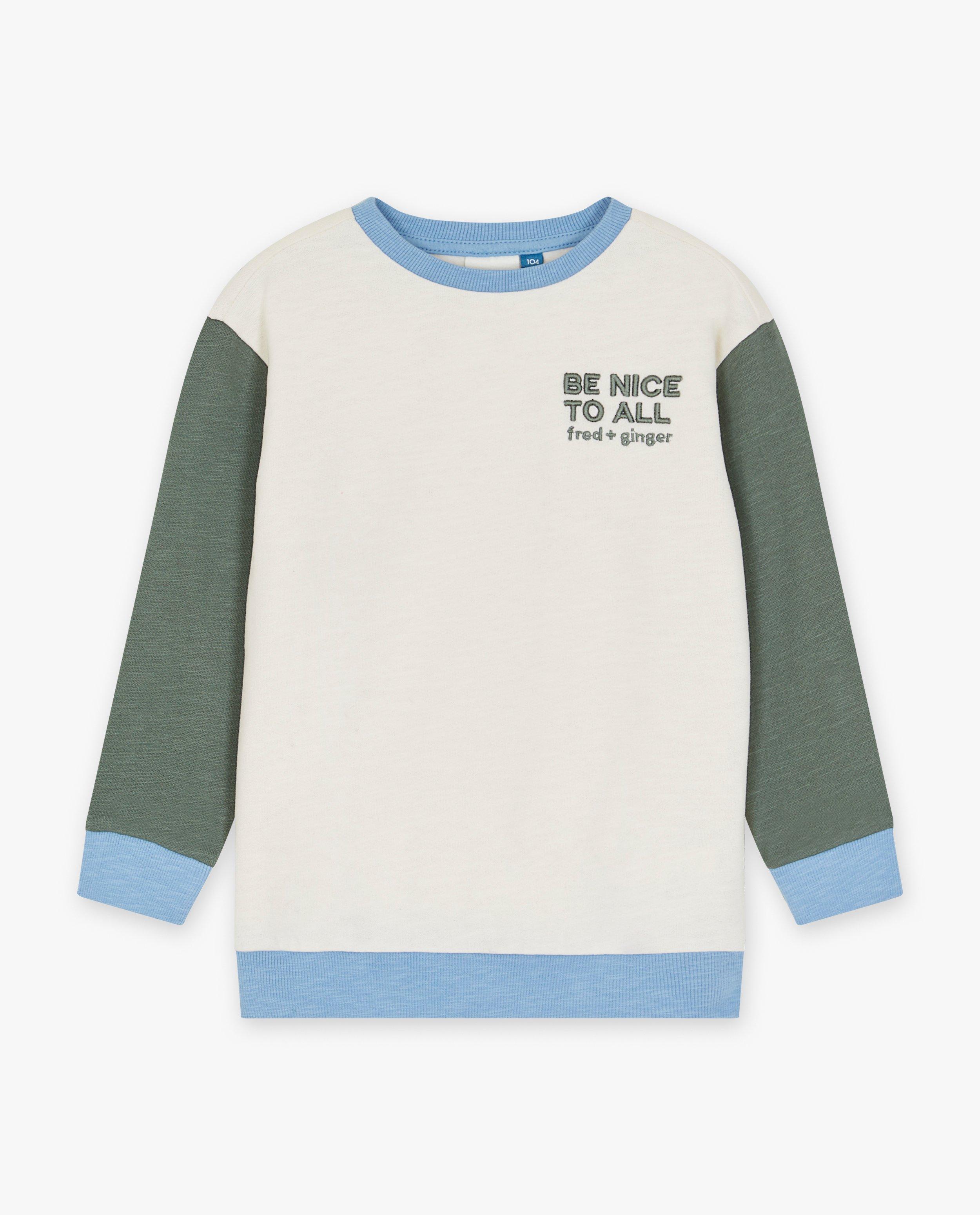 T-shirts - Sweater met opschrift in reliëf