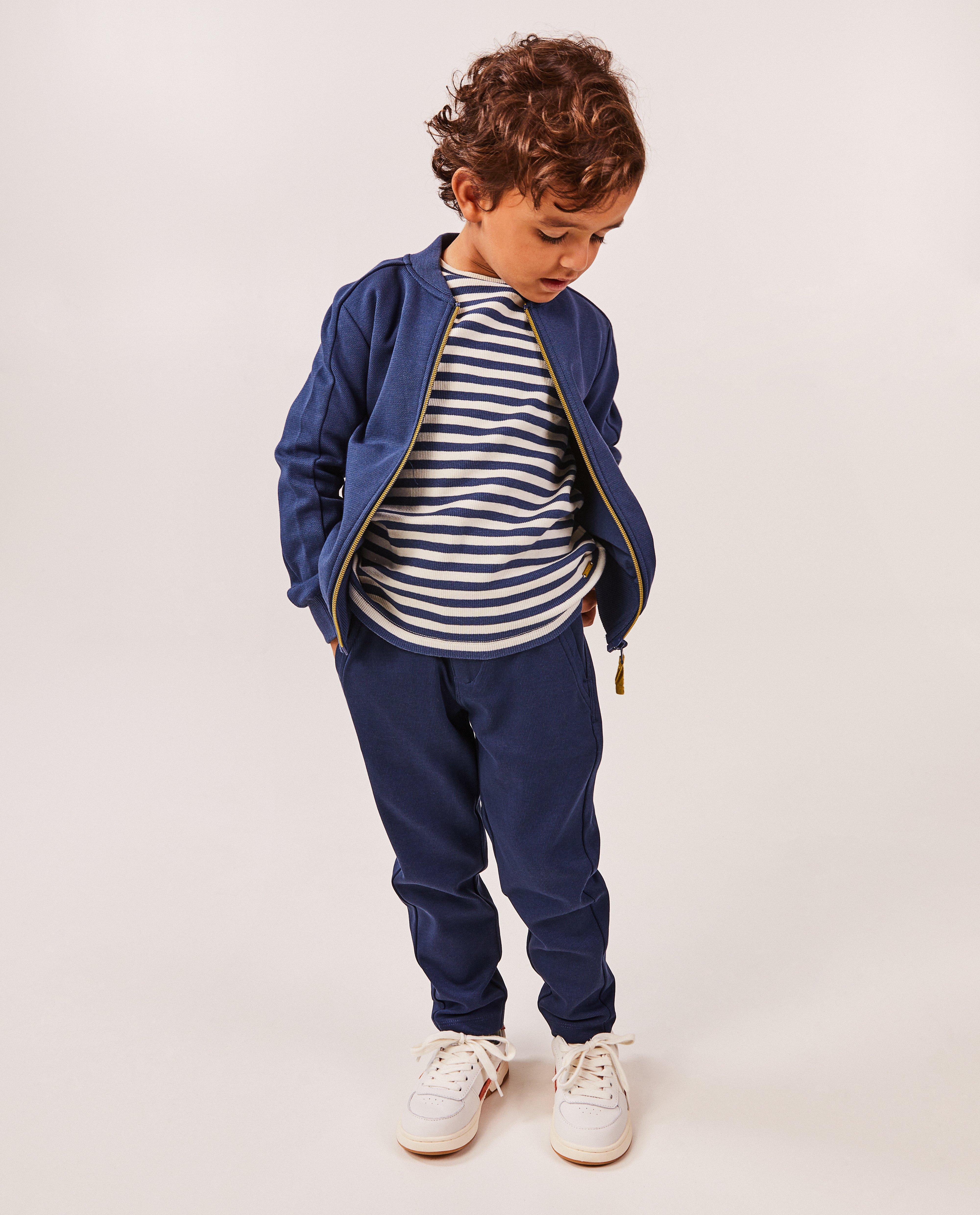 Donkerblauwe broek met structuur - null - Maya