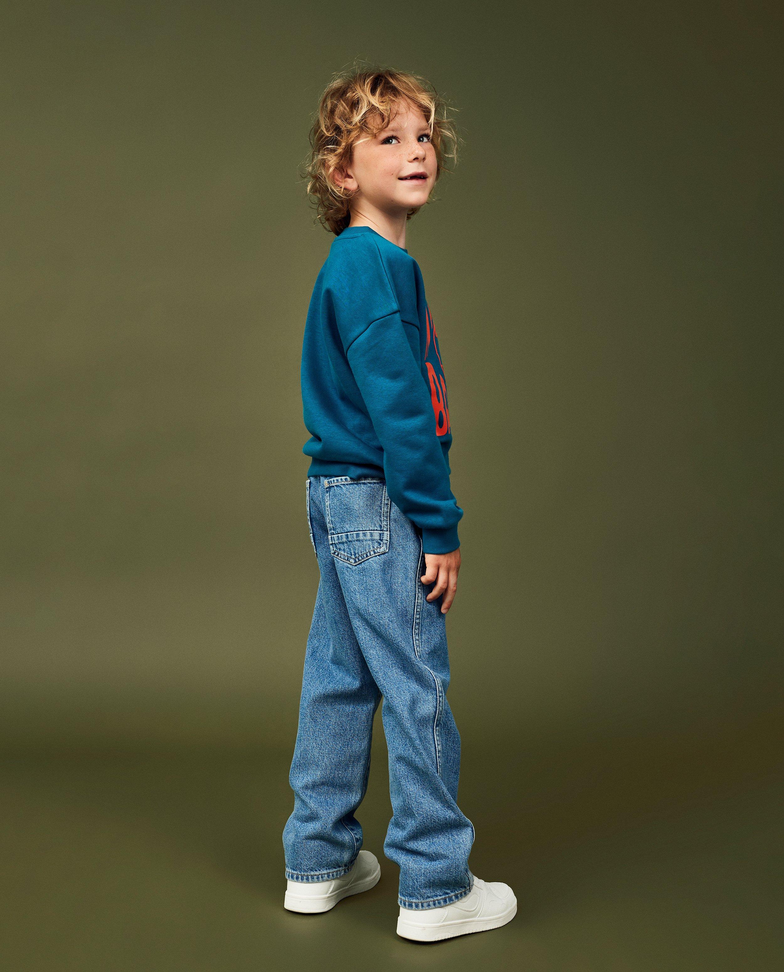 Donkerblauwe sweater met print - null - CKS