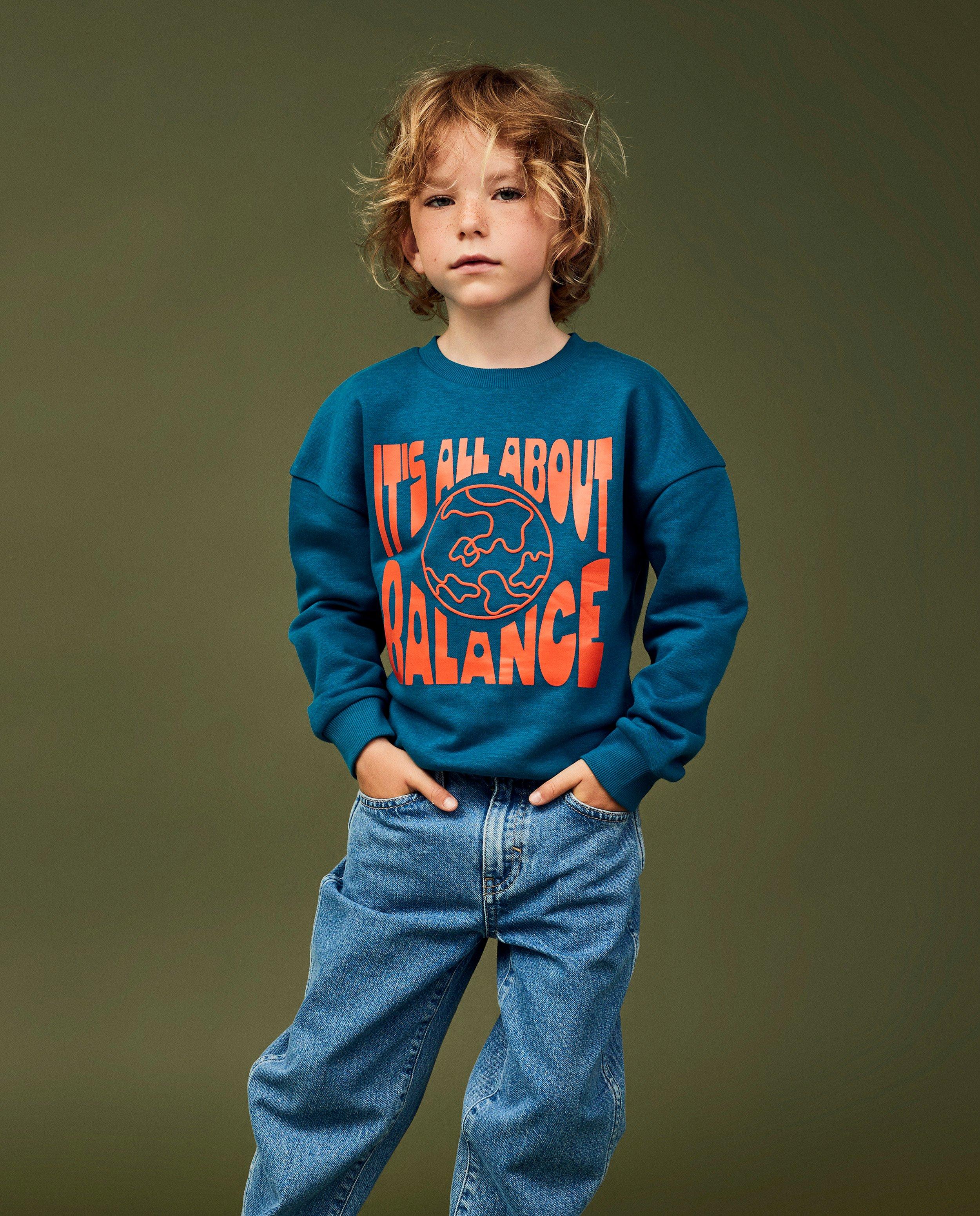 Sweaters - Donkerblauwe sweater met print