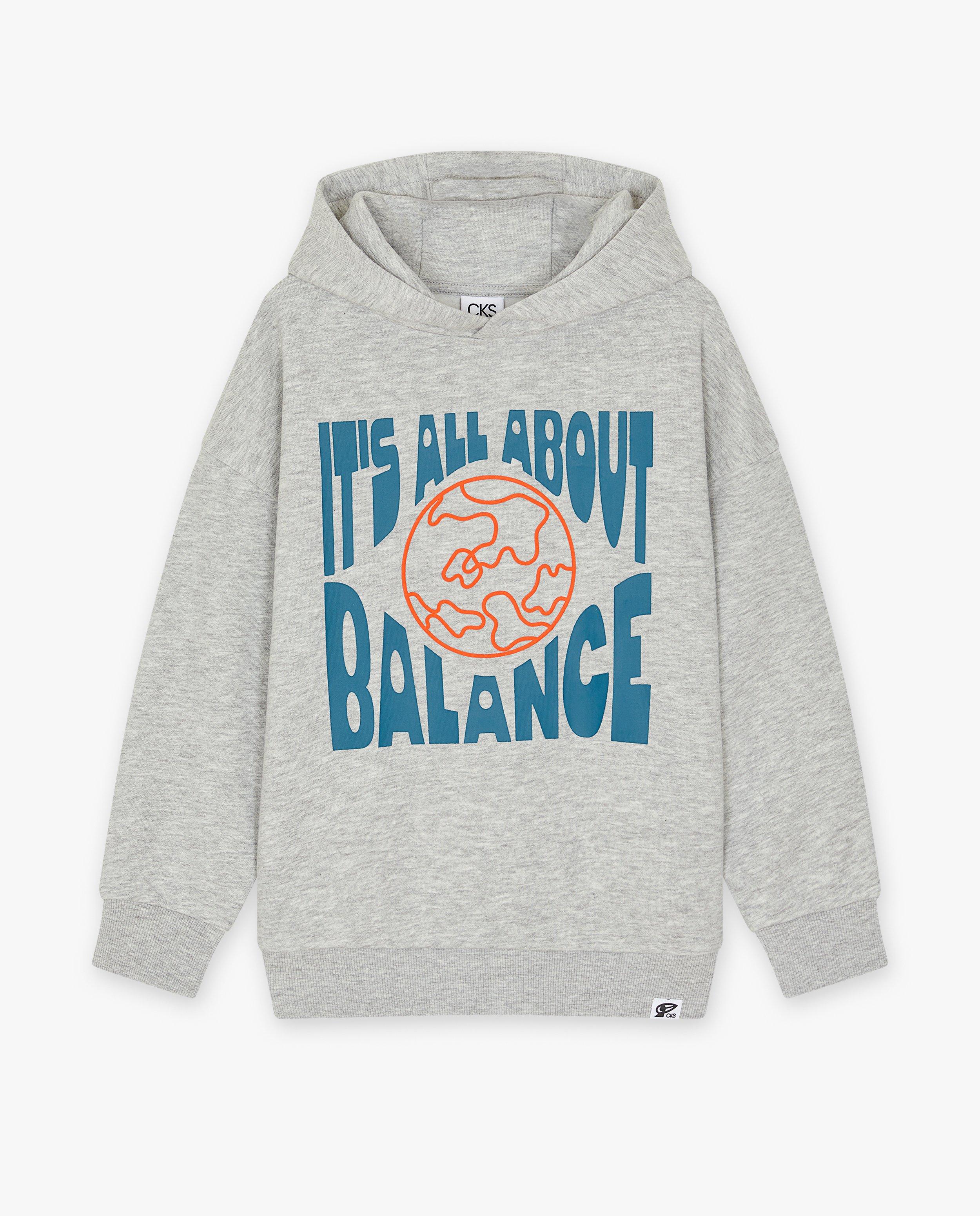 Sweaters - Grijze hoodie met print