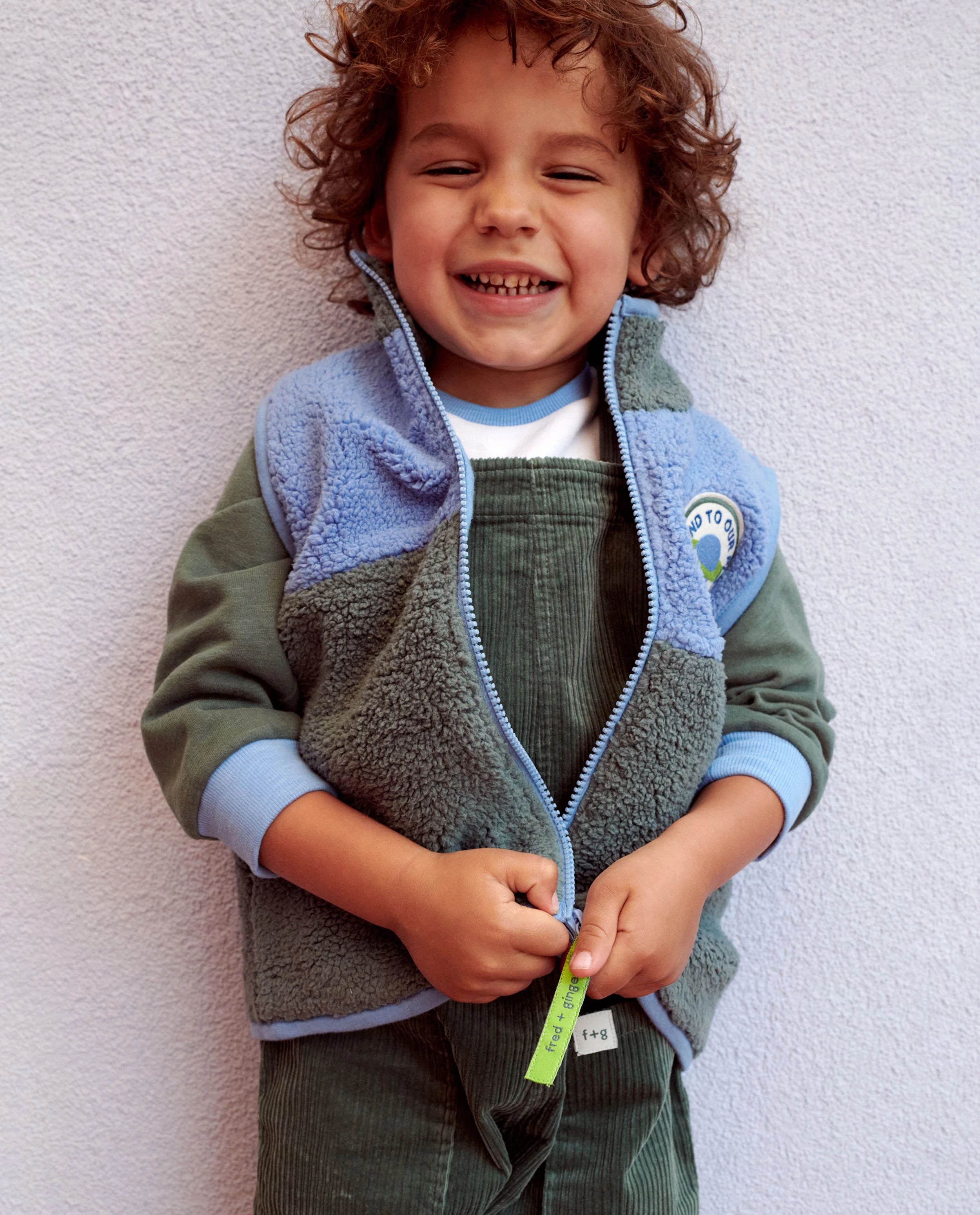 Mouwloos vest van teddystof