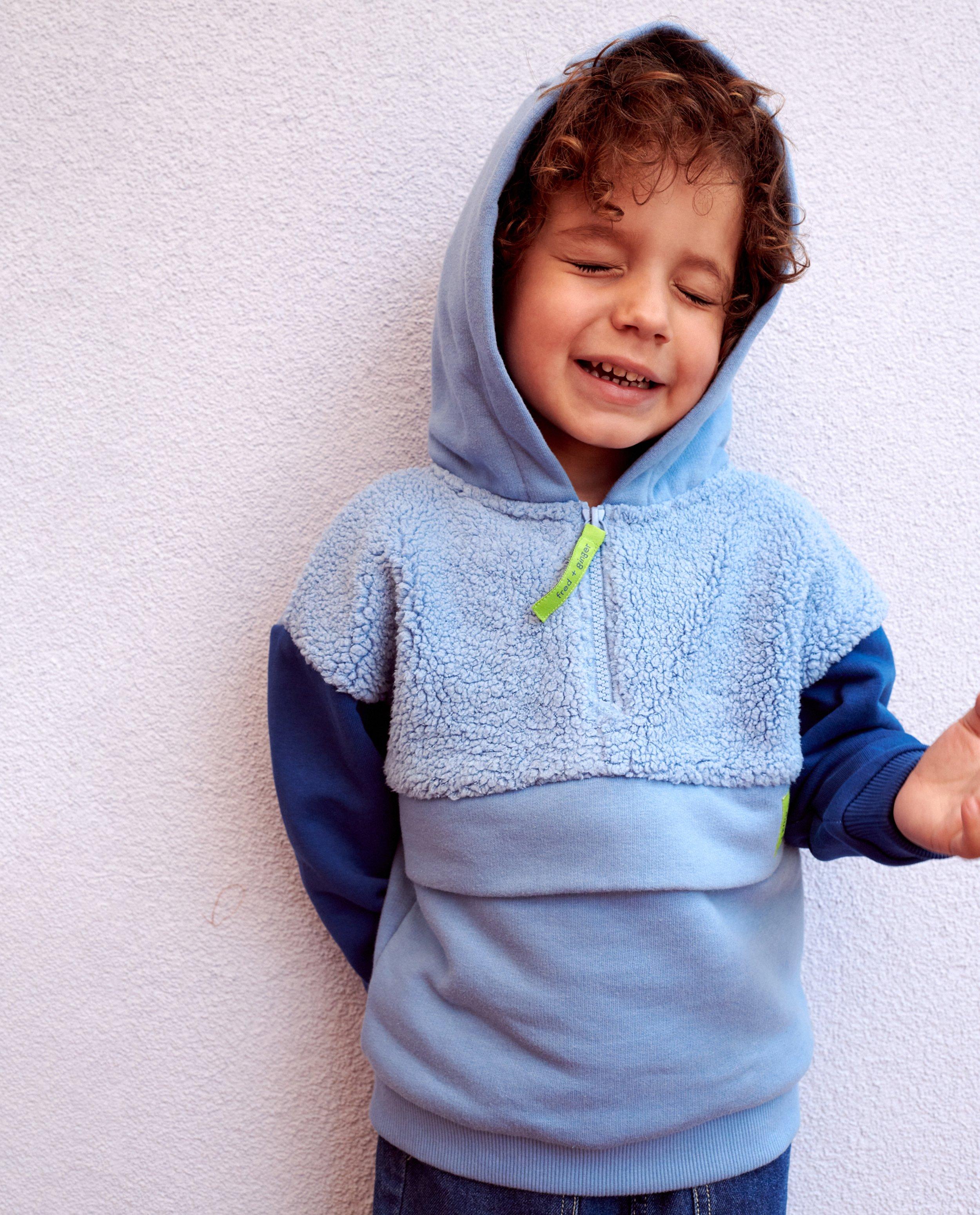Sweaters - Hoodie met teddystof