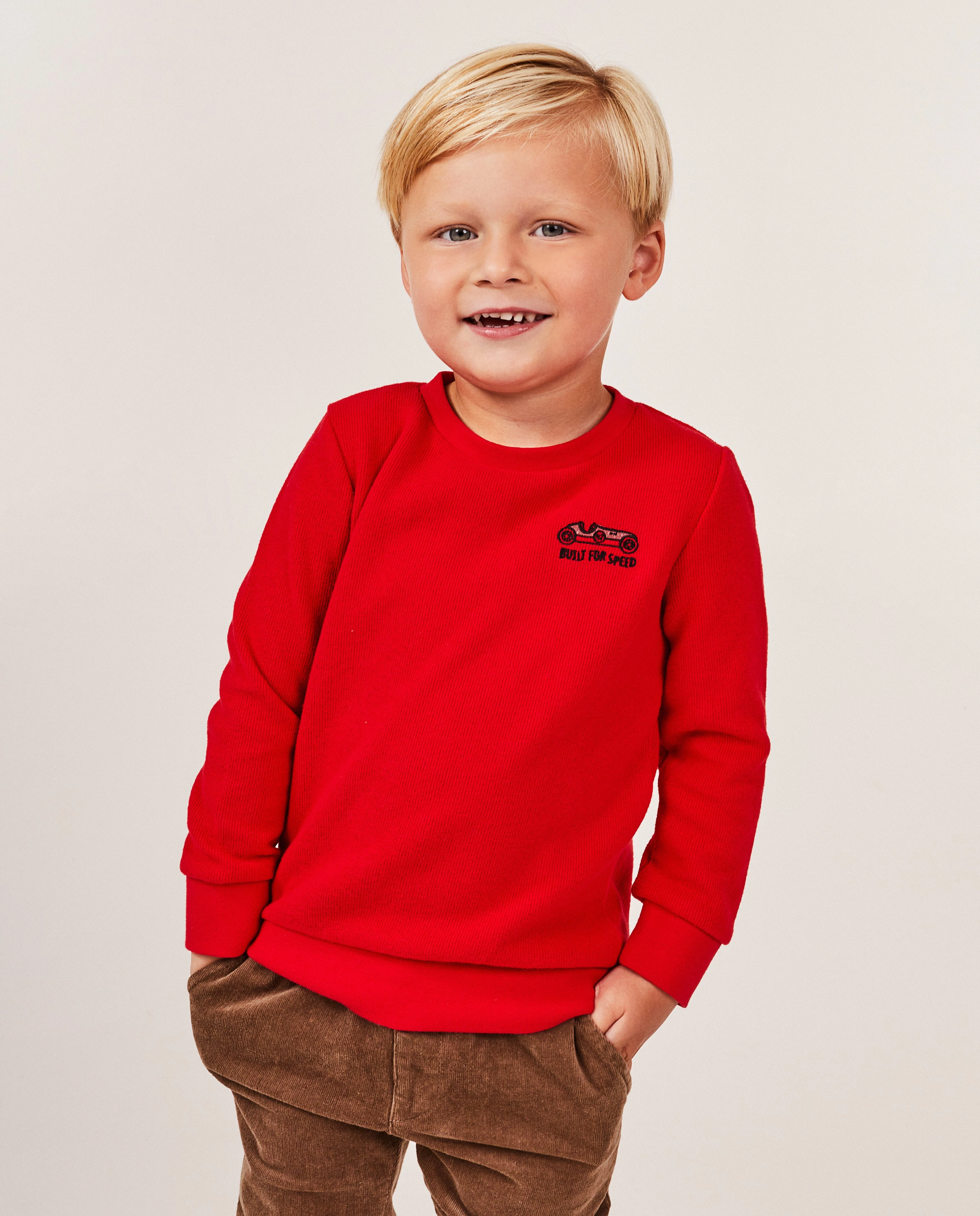 Rode sweater met rib