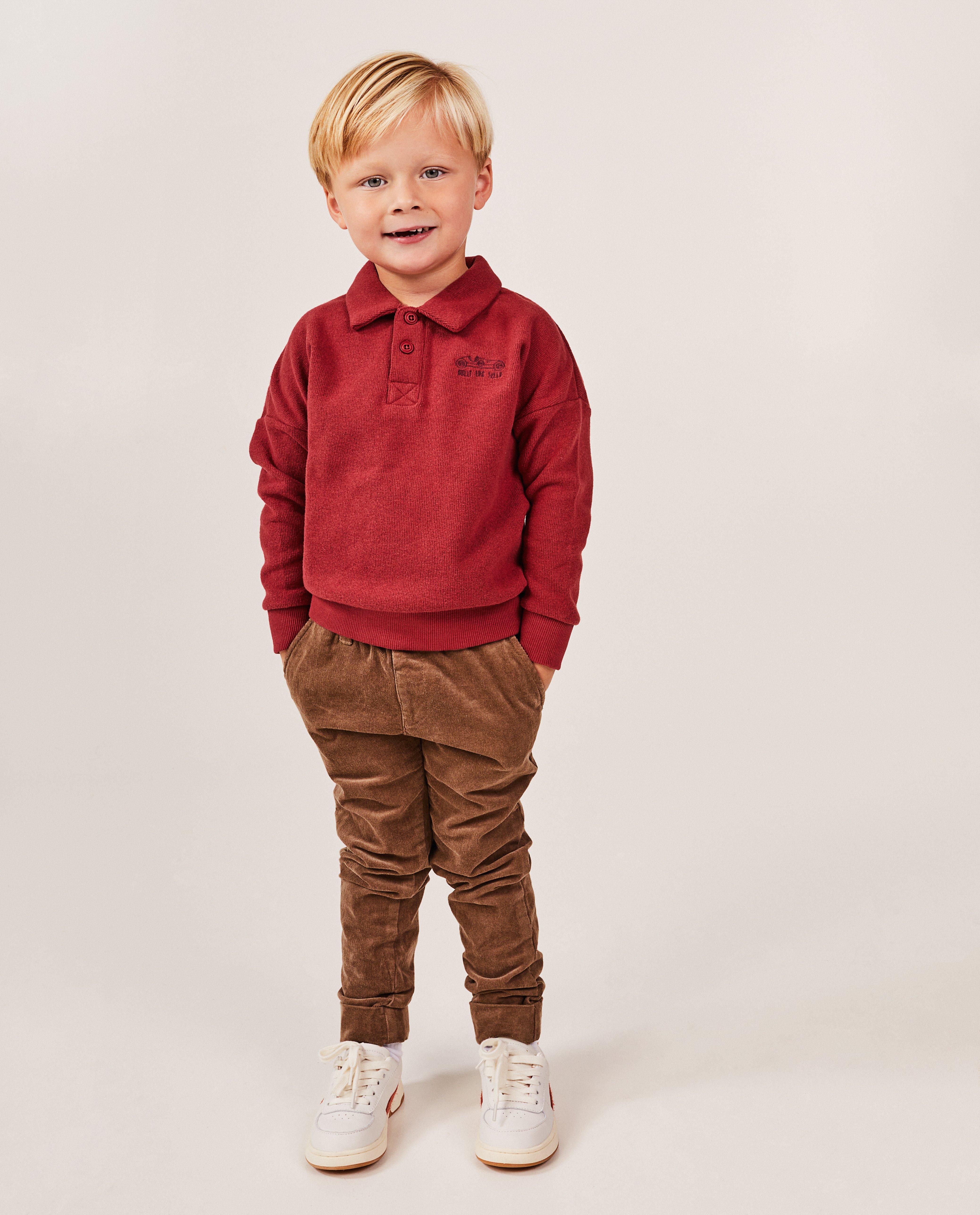Donkerrode sweater met rib - null - Kidz Nation