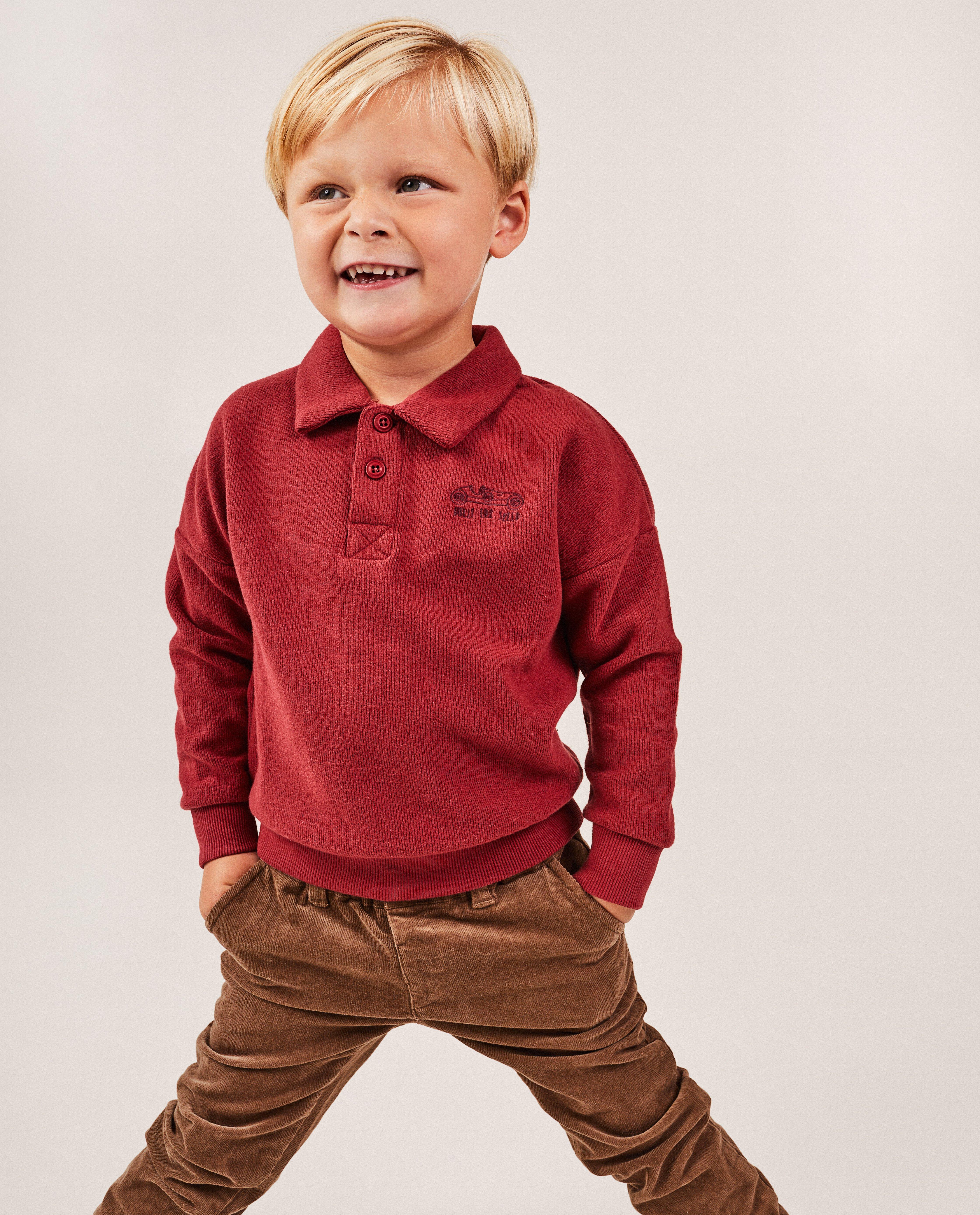 Sweaters - Donkerrode sweater met rib