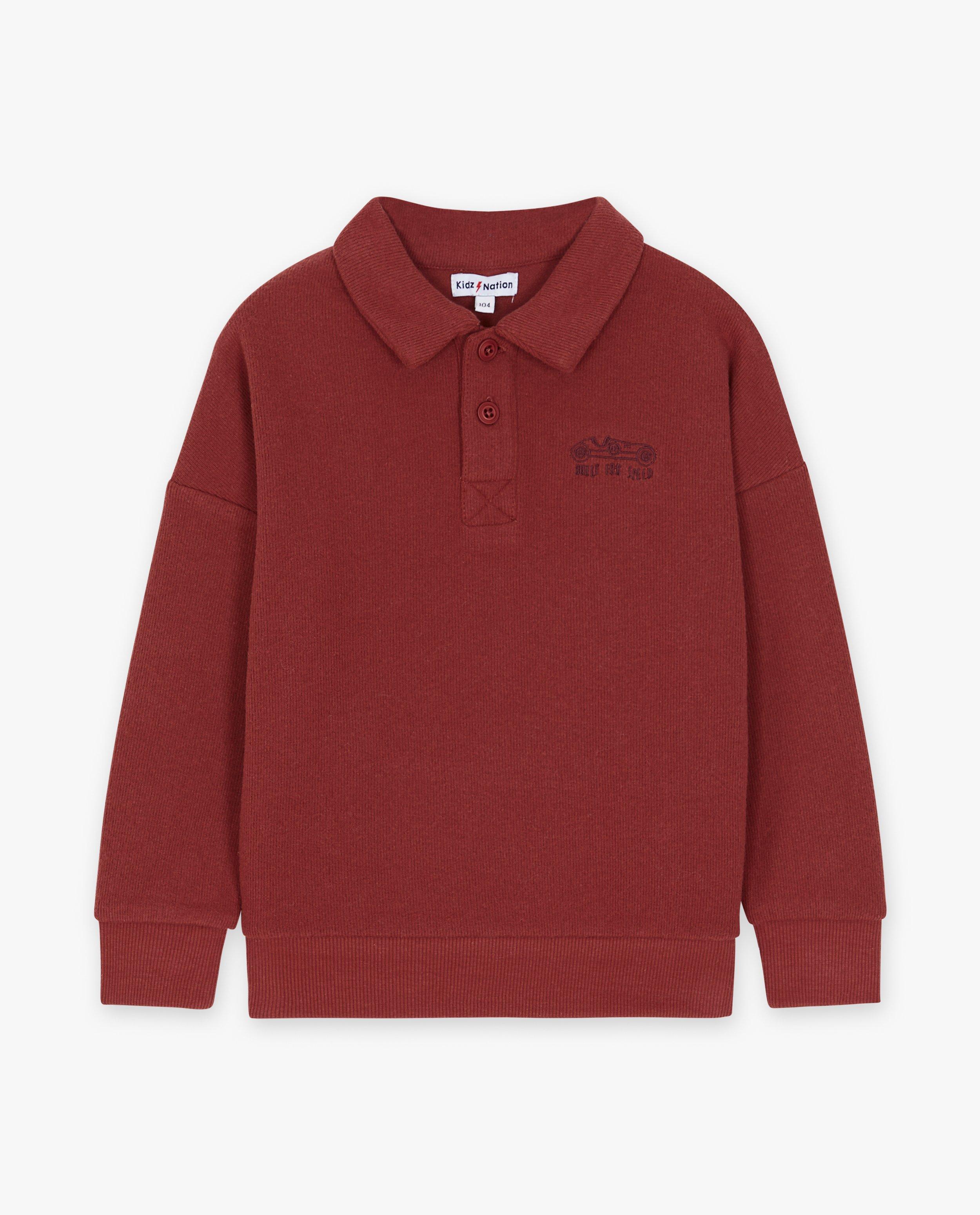 Sweaters - Donkerrode sweater met rib